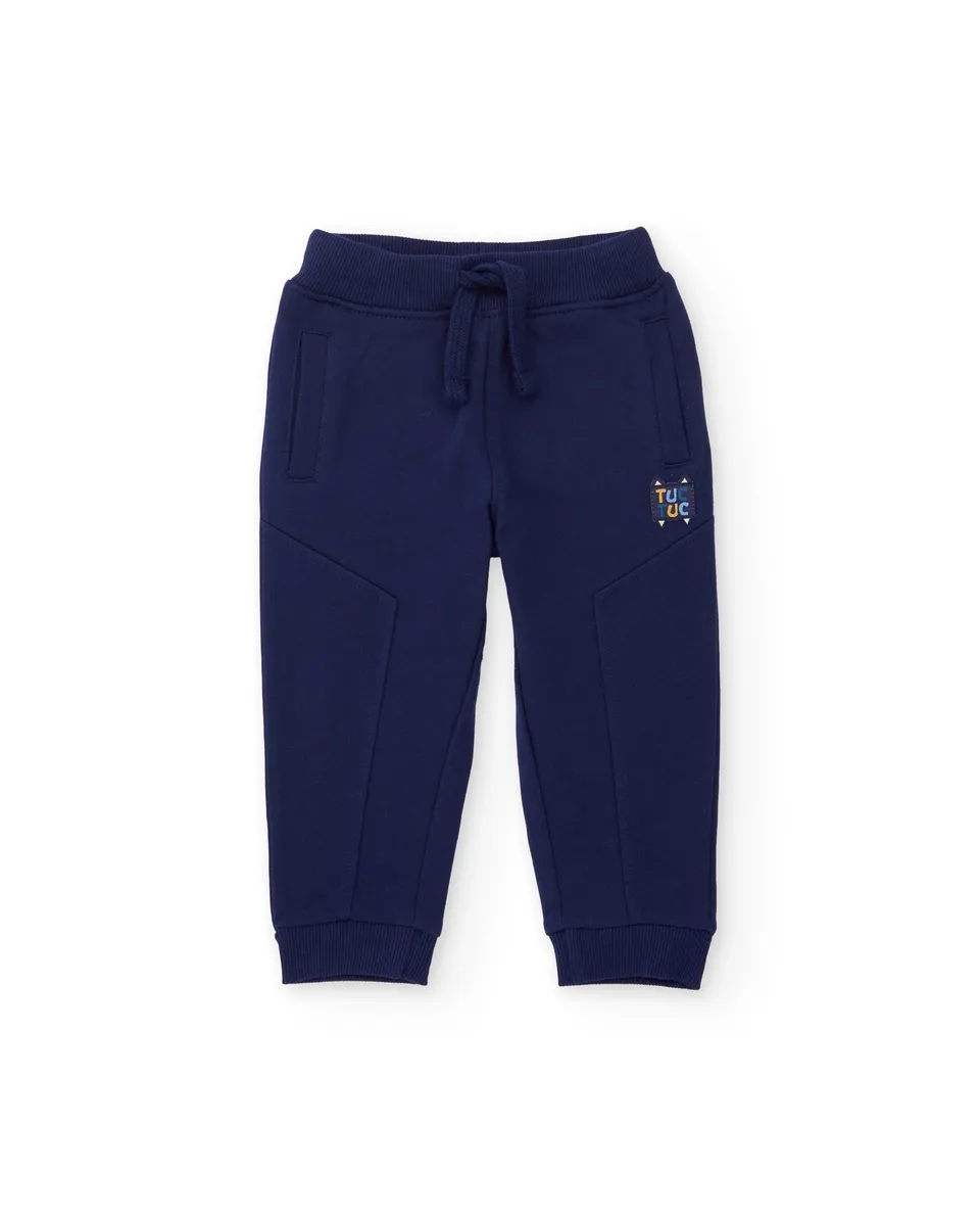 TucTuc Pantaloni Felpa Bambino Blu Navy Vita Regolabile