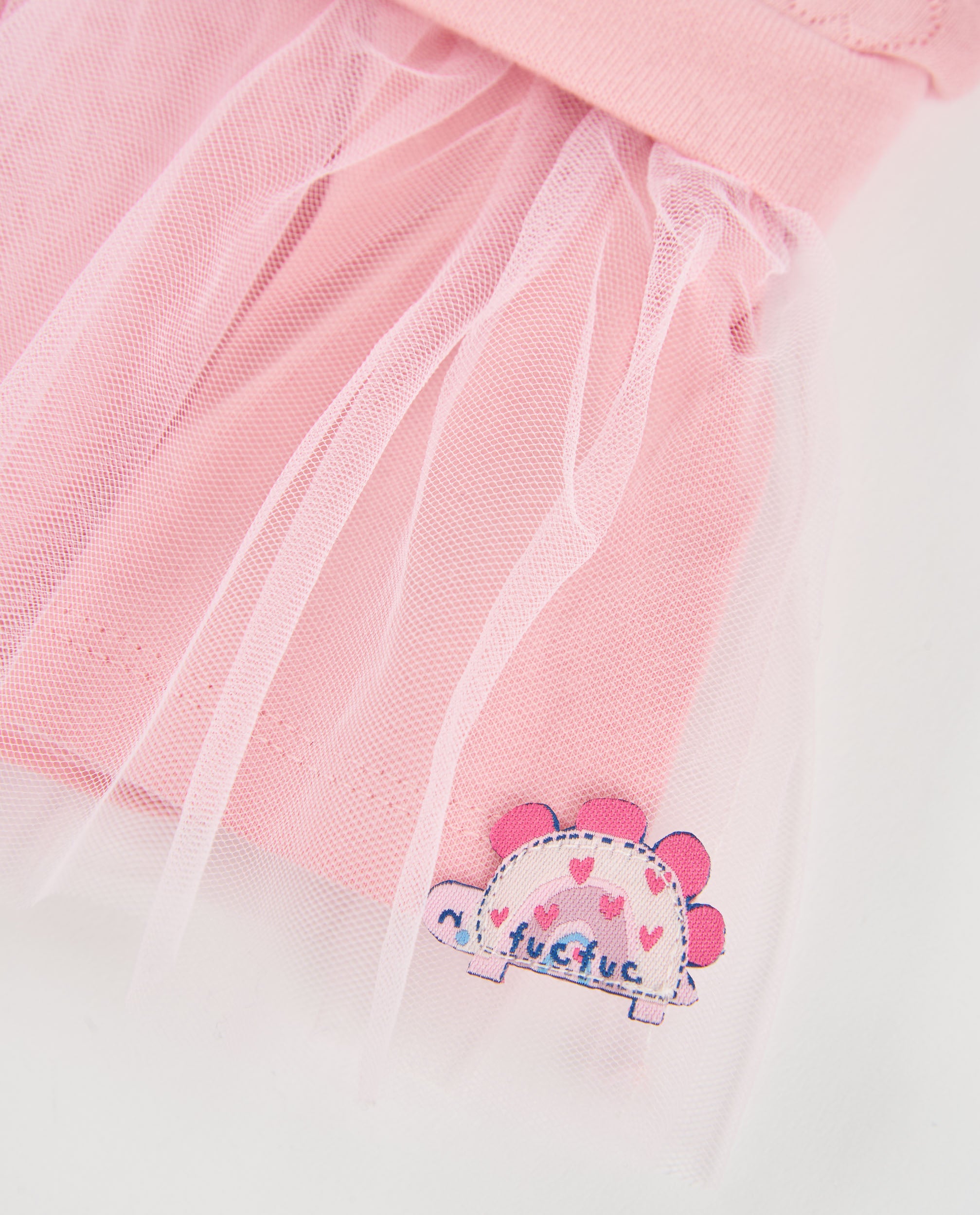 TucTuc Vestiti Vestito in felpa dinosauro rosa neonata tulle