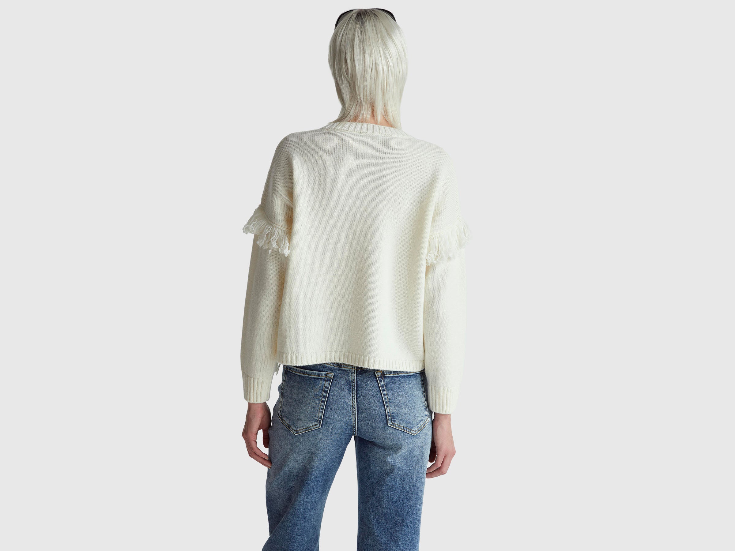 United Colors of Benetton maglione frange misto lana