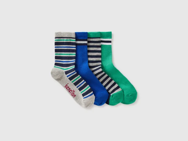 United Colors of Benetton 4 paia calzini lunghi spugna 27-30 cotone
