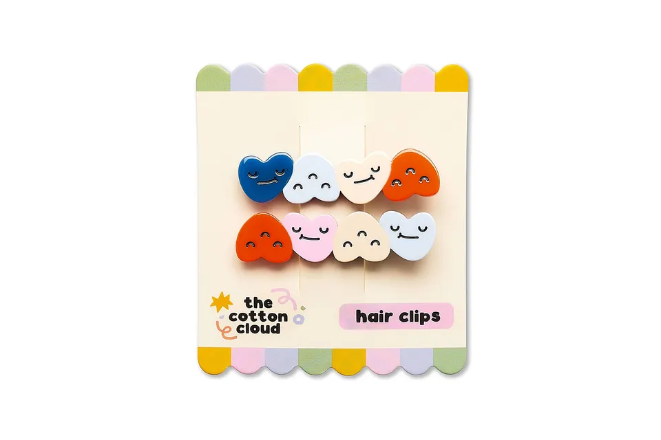Cotton Cloud Set Mollette Cuori clip acetato bimba