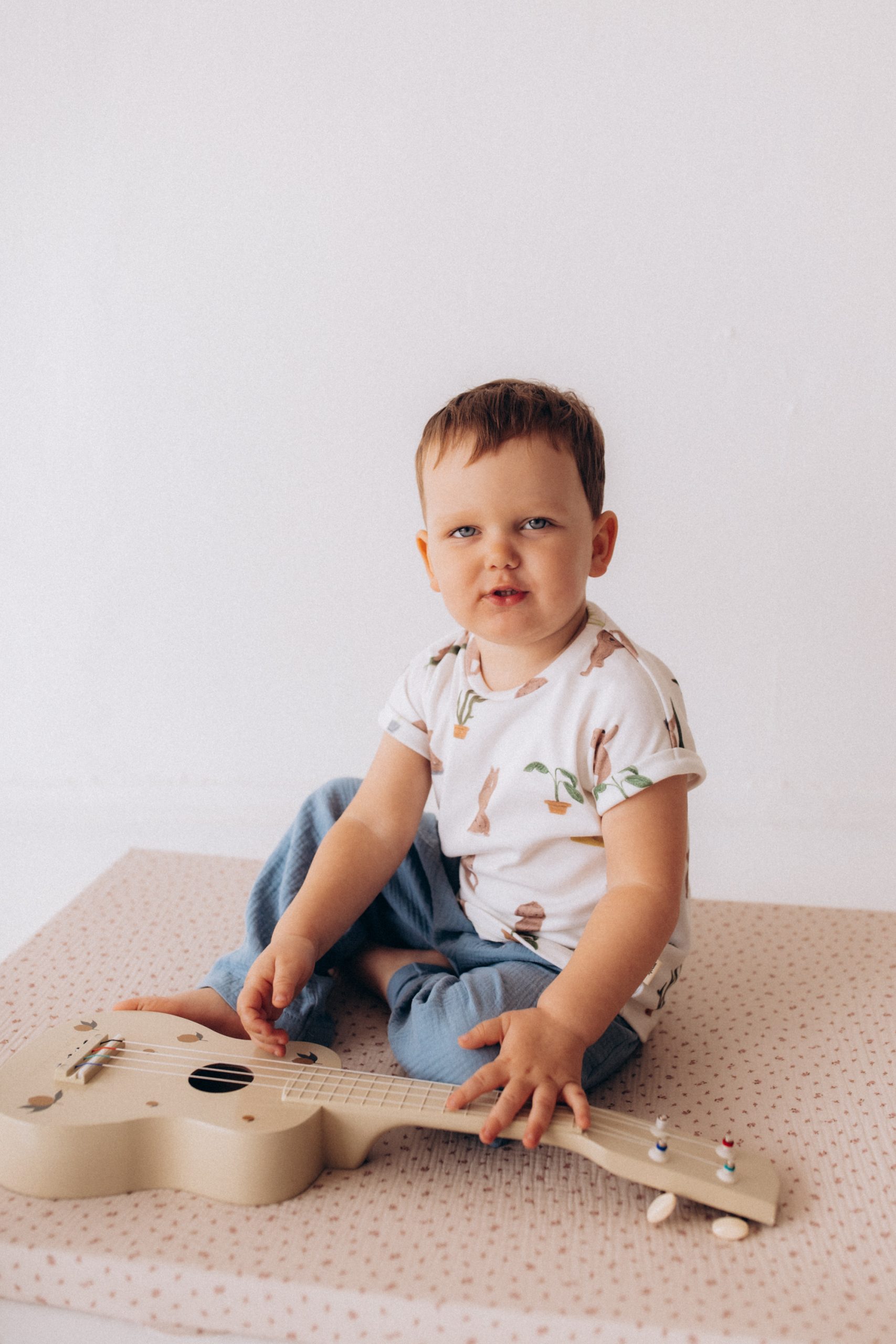 Woolly Organic T-Shirt SS26 maglietta bambino cotone Blueberry Breeze