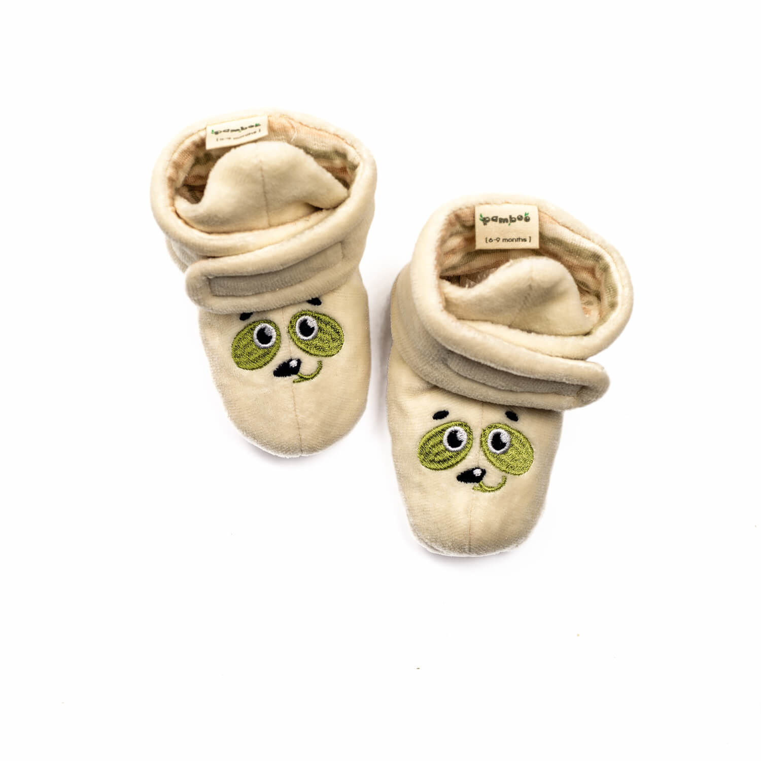 Pamboo Organic scarpine neonato cotone bio panda verde