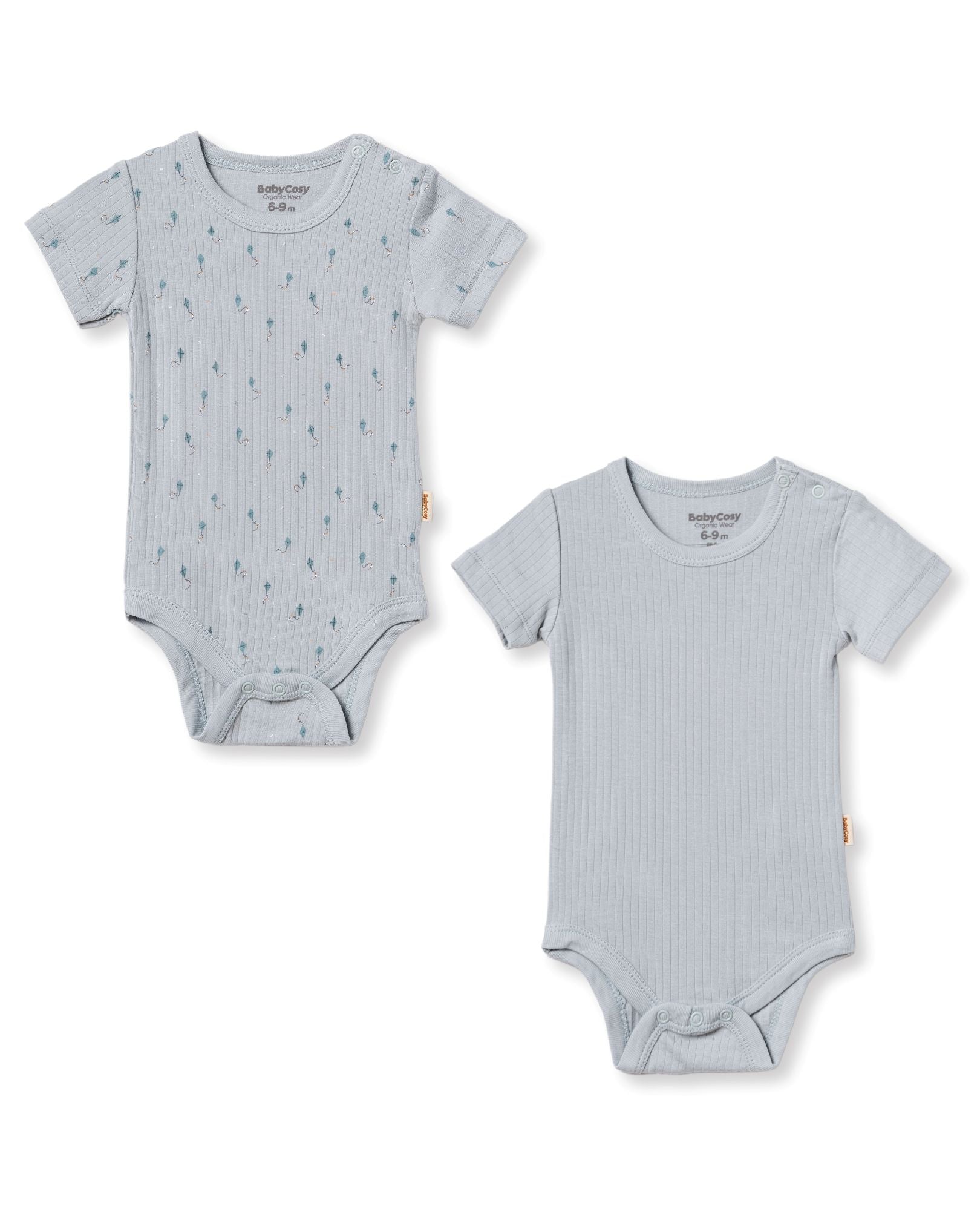 KOKARCIA Body maniche corte modal azzurro set 2 pezzi