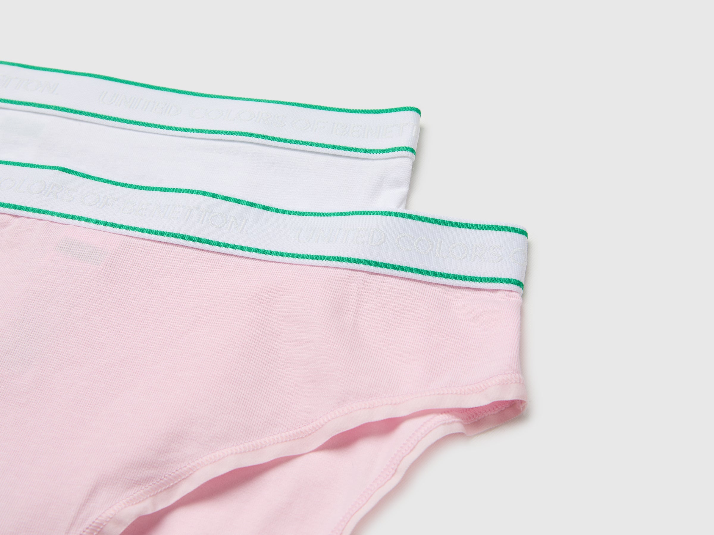 United Colors of Benetton Slip bimba cotone 2 pezzi bianco rosa