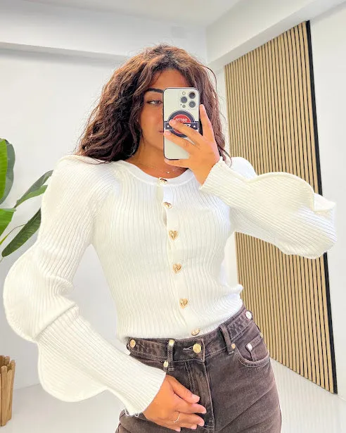 Sottosopra Jetc2053 cardigan nuvola bottoni cuori nero