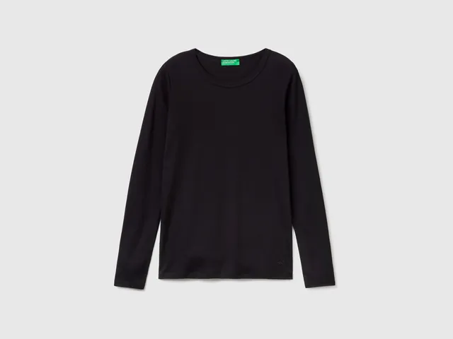 United Colors of Benetton T-shirt cotone manica lunga logo