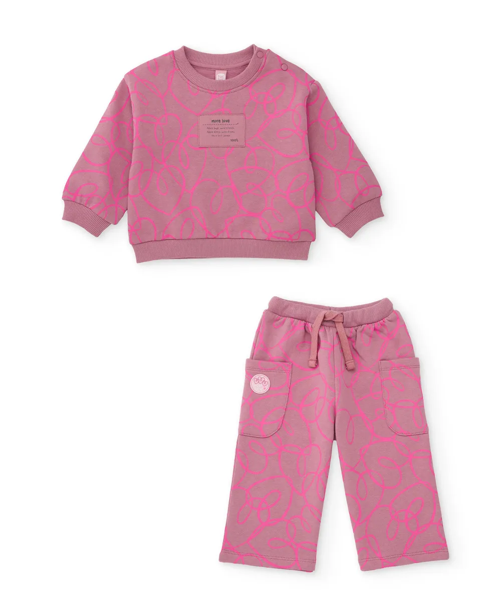 TucTuc Completi Felpa Pantaloni Bambina Rosa
