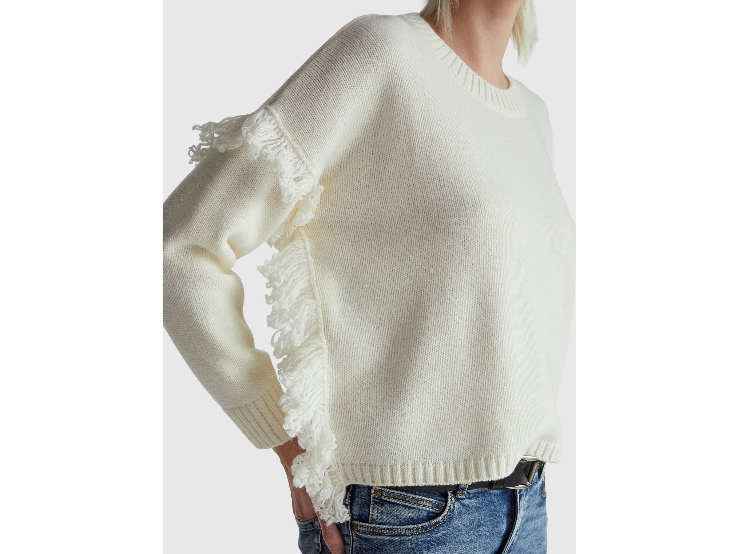 United Colors of Benetton maglione frange misto lana