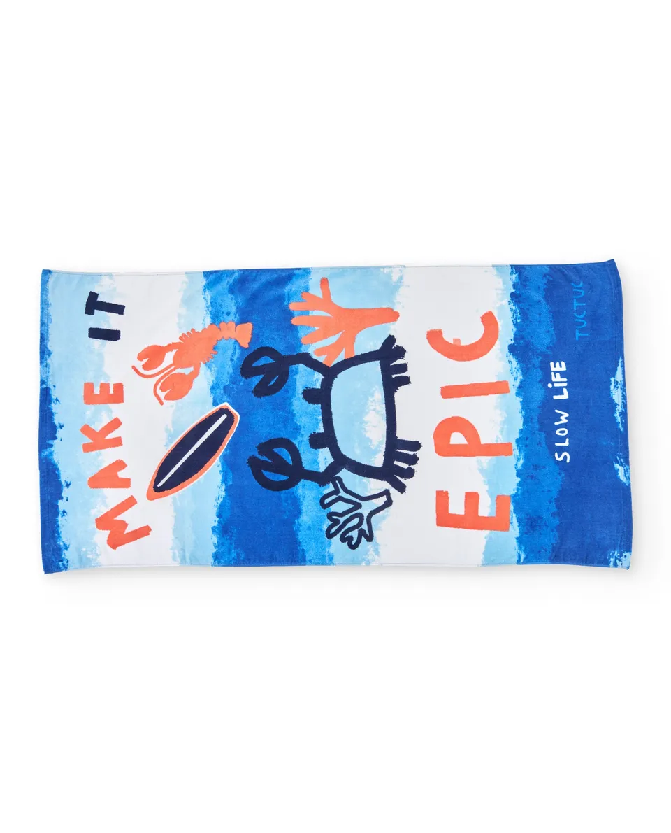 TucTuc Asciugamani telo mare blu granchio taglia unica