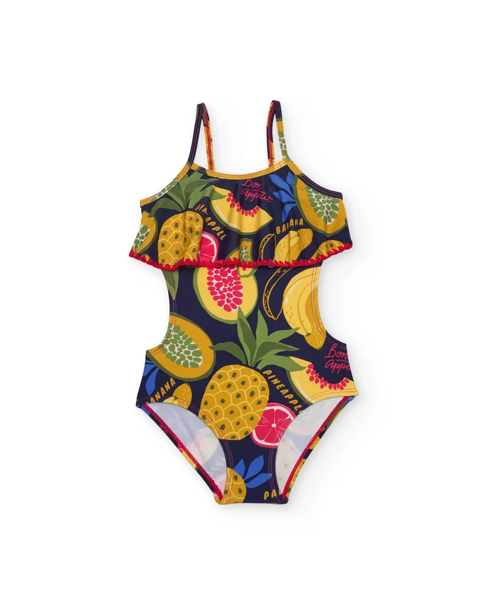 TucTuc Costumi costume bambina intero frutti giallo