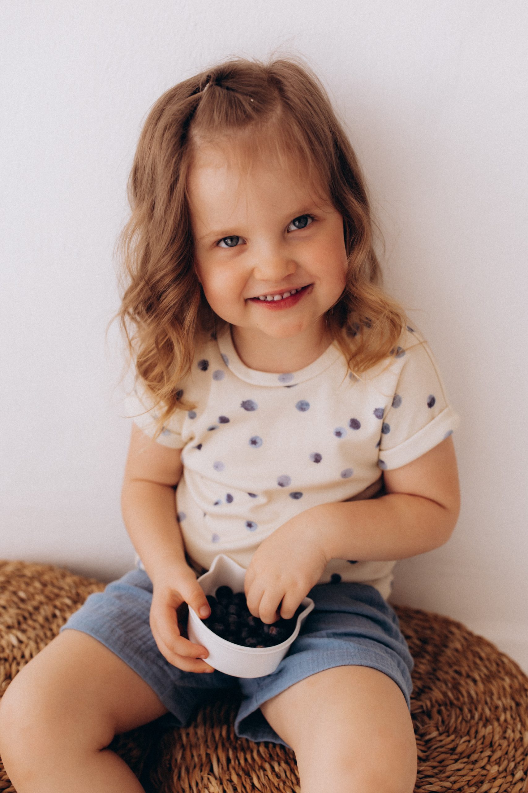 Woolly Organic T-Shirt SS26 maglietta bambino cotone Blueberry Breeze