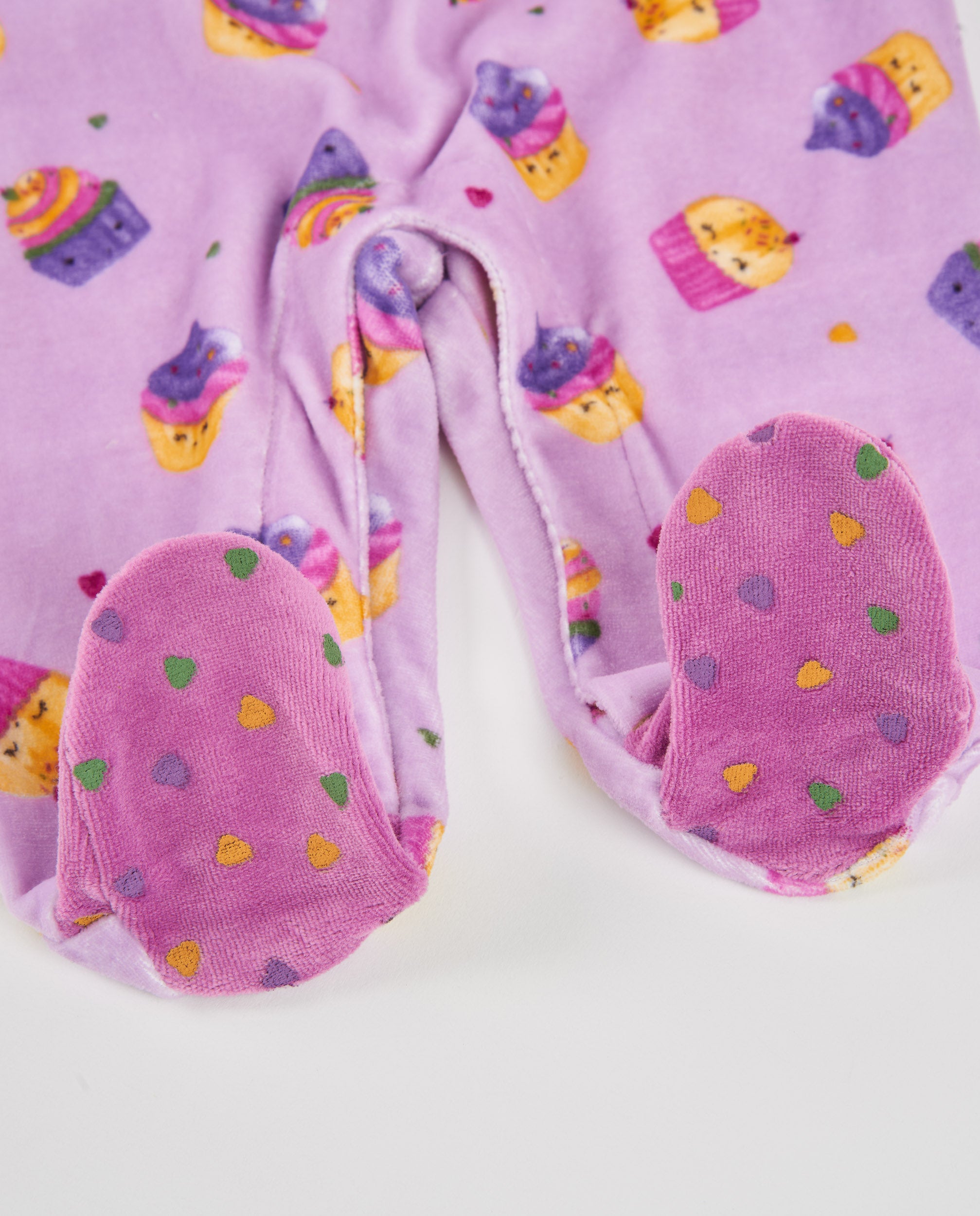 TucTuc Tutine Pagliaccetto neonata viola cupcake felpato