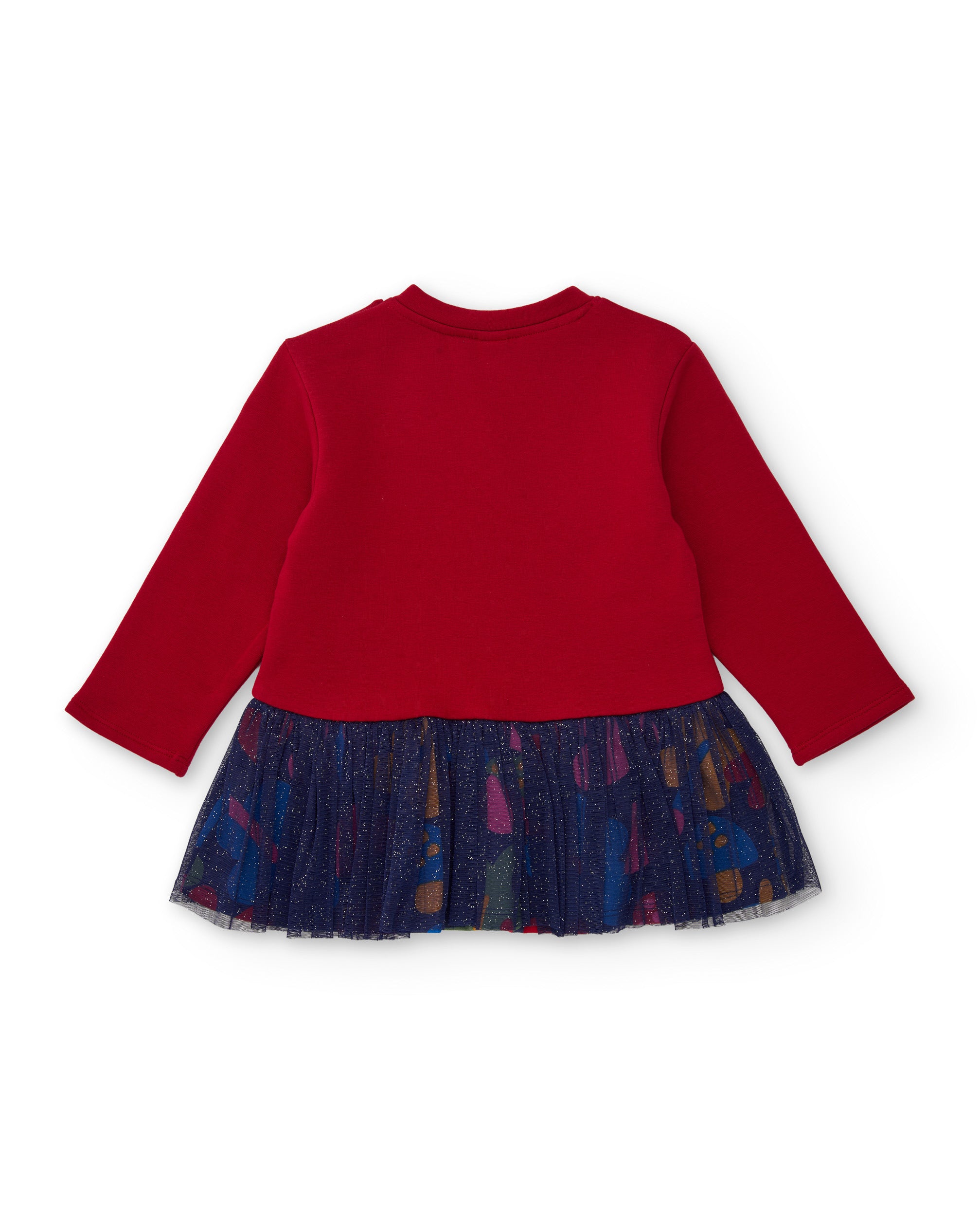 TucTuc Vestiti vestito bambina rosso cotone floreale