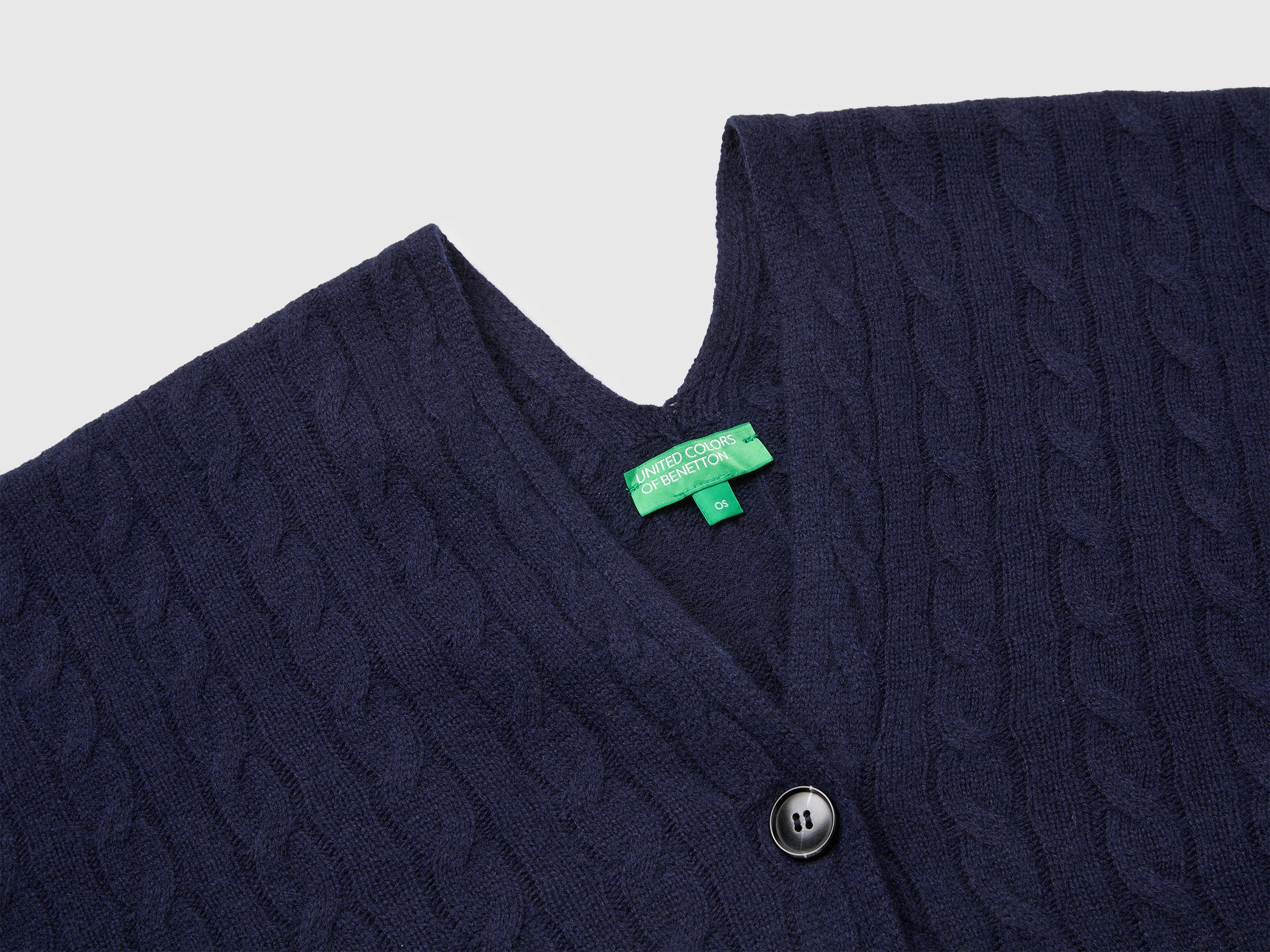United Colors of Benetton mantella trecce OS lana cashmere