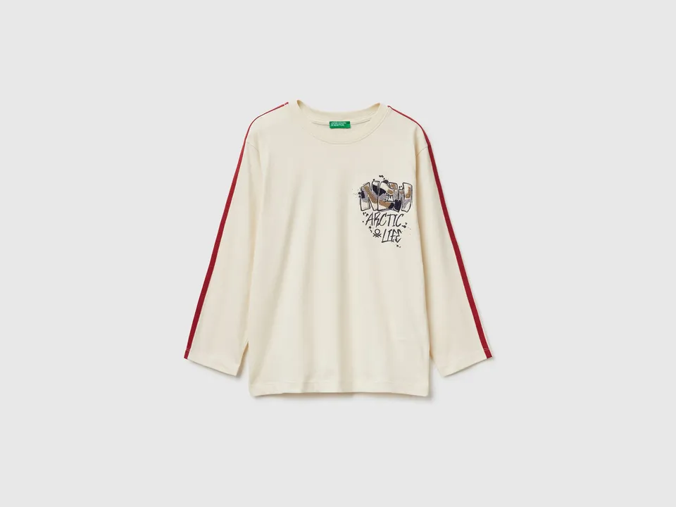 United Colors of Benetton T-shirt with graffiti print maglietta S cotone