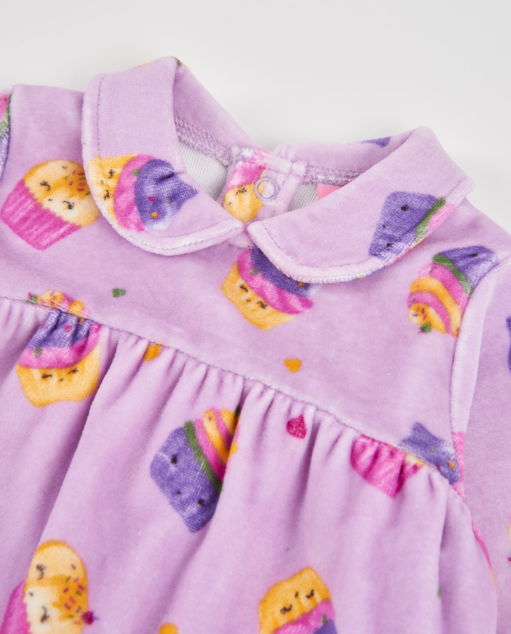 TucTuc Tutine Pagliaccetto neonata viola cupcake felpato