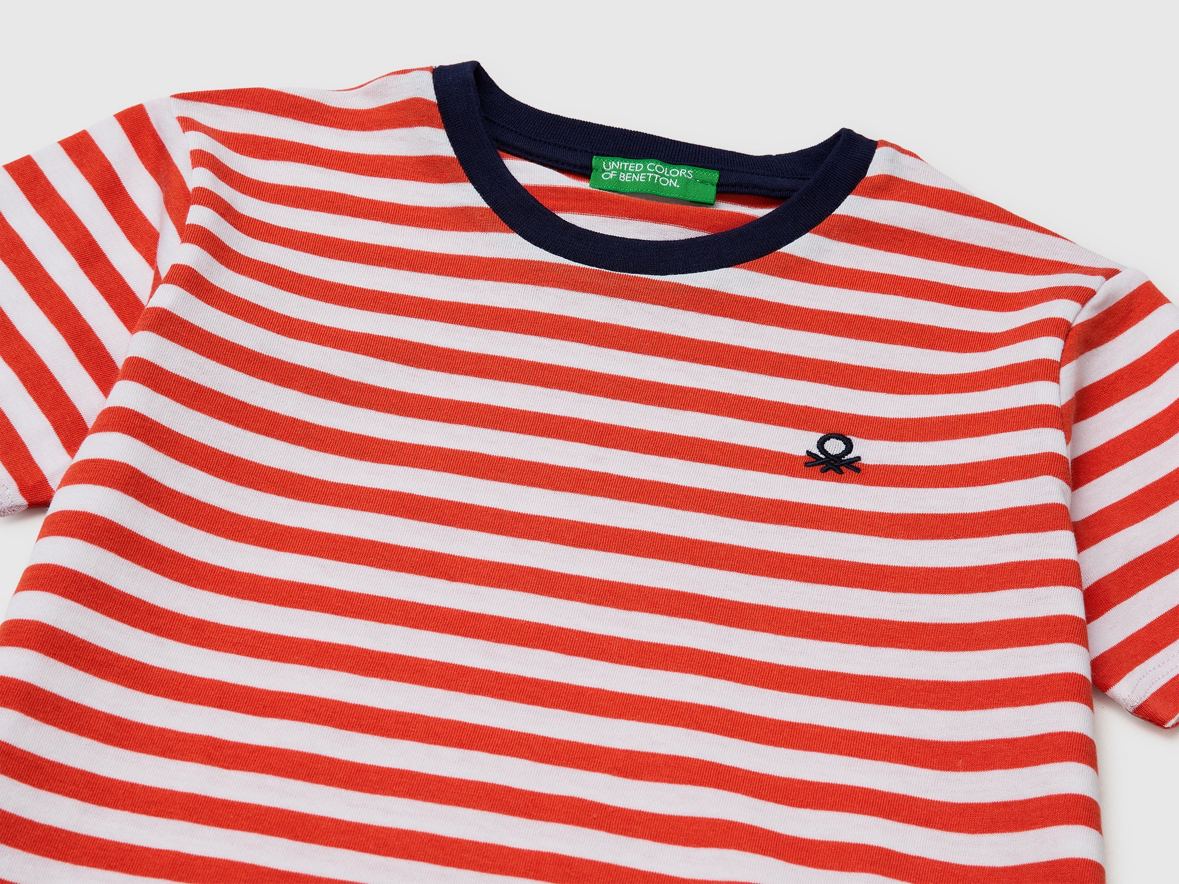 United Colors of Benetton T-Shirt Rigata Manica Corta Cotone 104