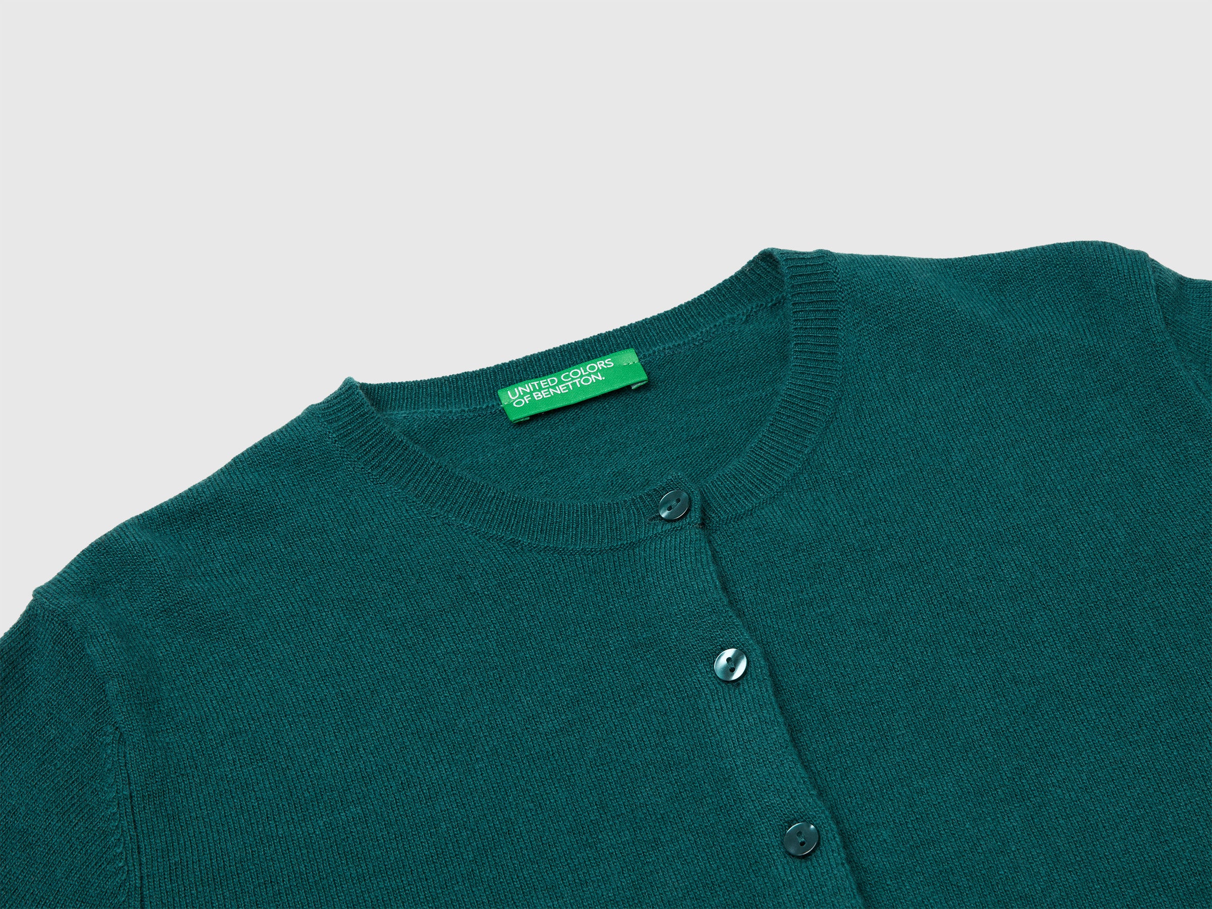 United Colors of Benetton Cardigan Verde Lana Merino Donna M