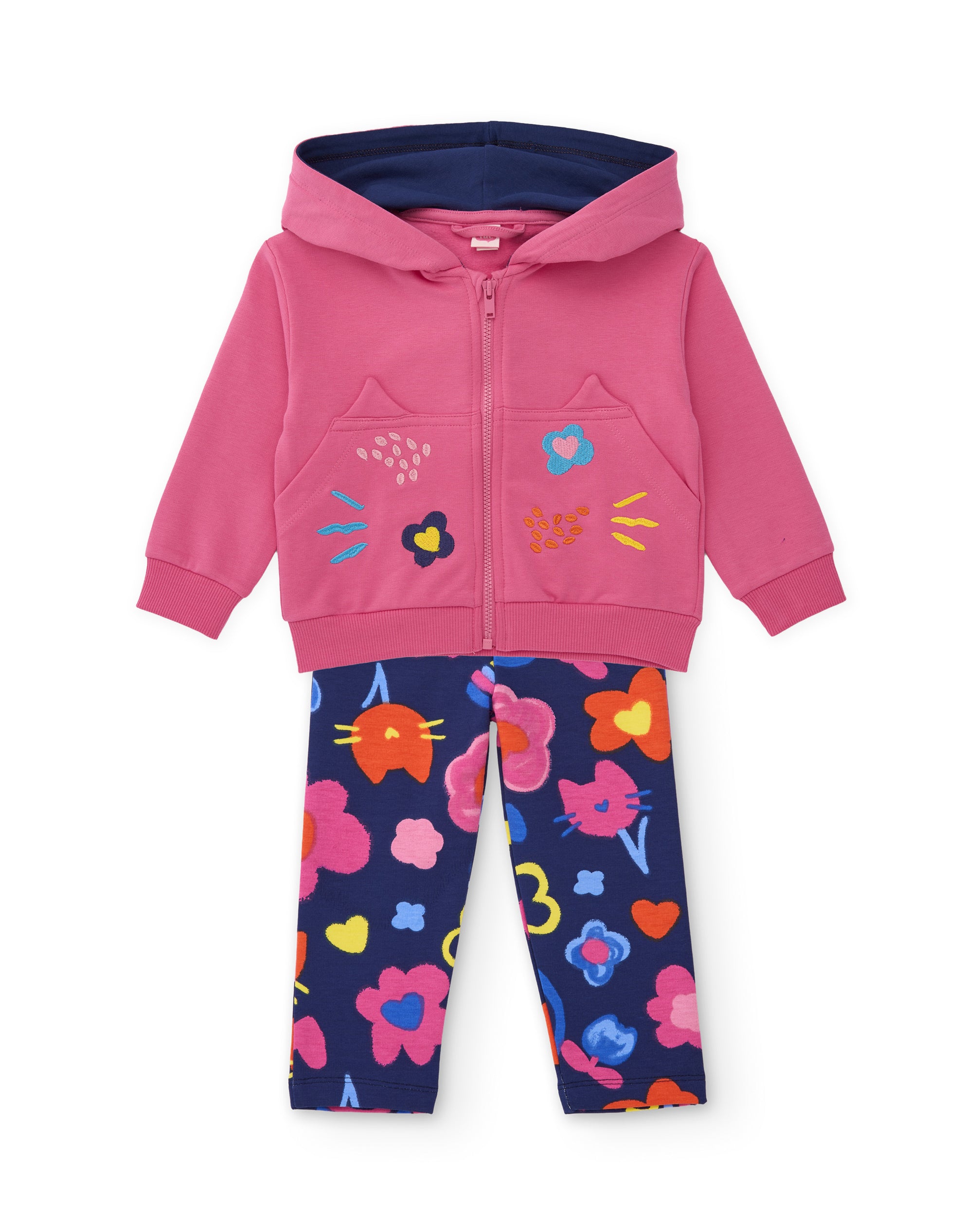 TucTuc Completi Completo bambina felpa floreale rosa 4 anni