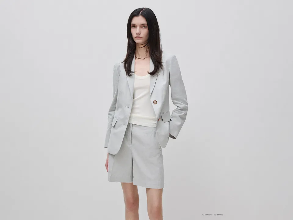 Benetton Jackets 2V6GDW03O blazer quadri lino 38
