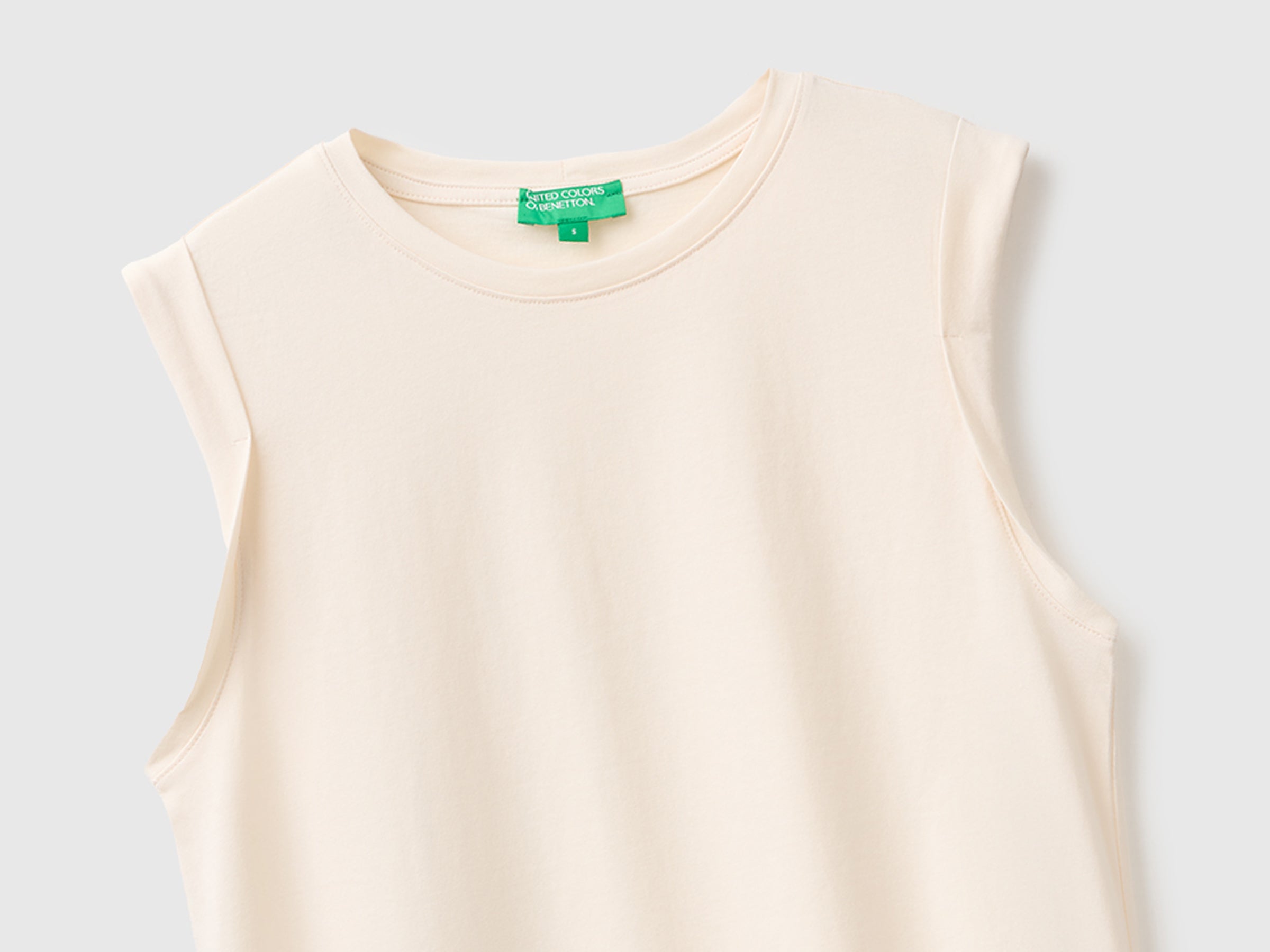 United Colors of Benetton canotta cotone jersey collo girocollo smanicata