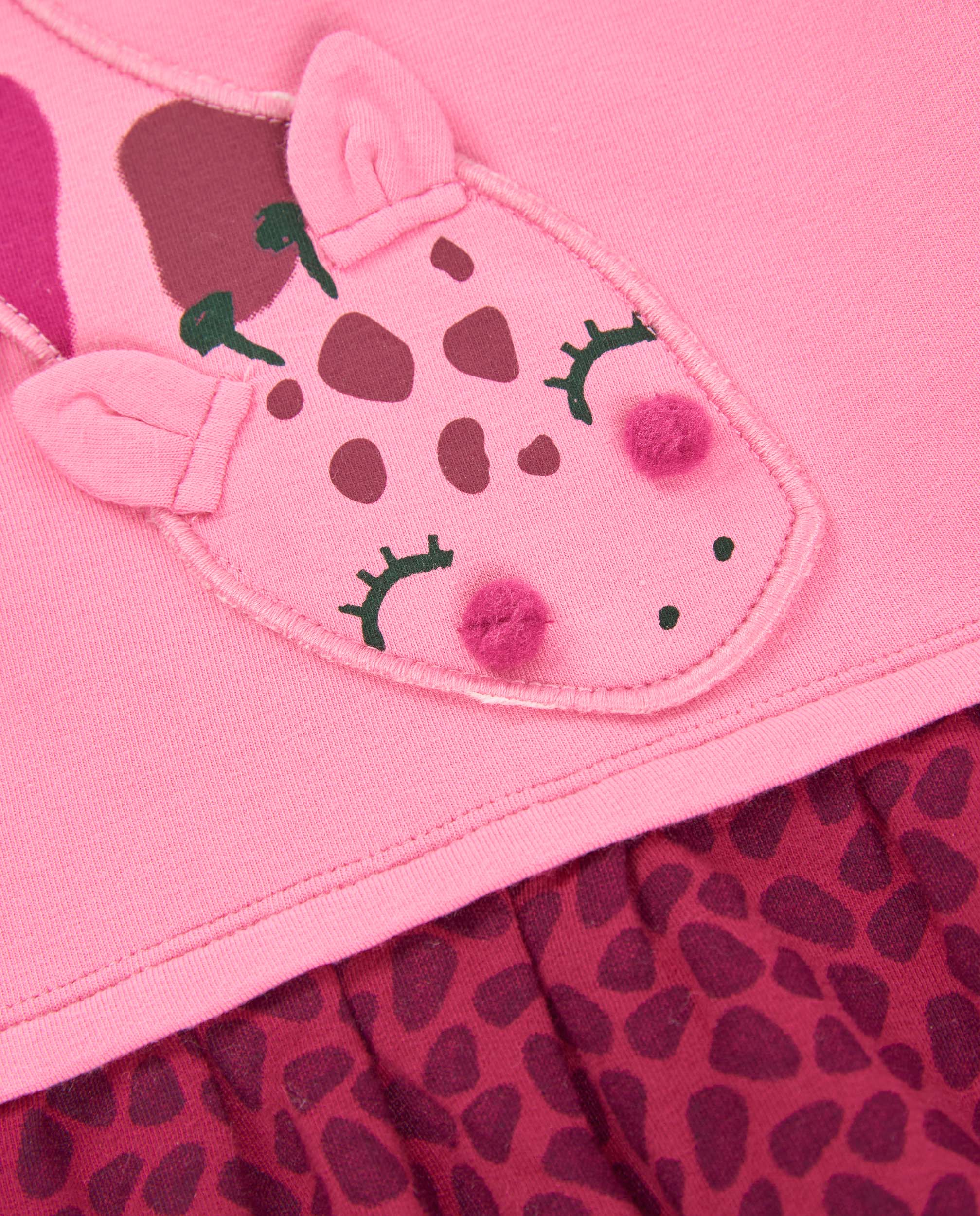 TucTuc Vestiti Vestito felpa animalier rosa tulle giraffa