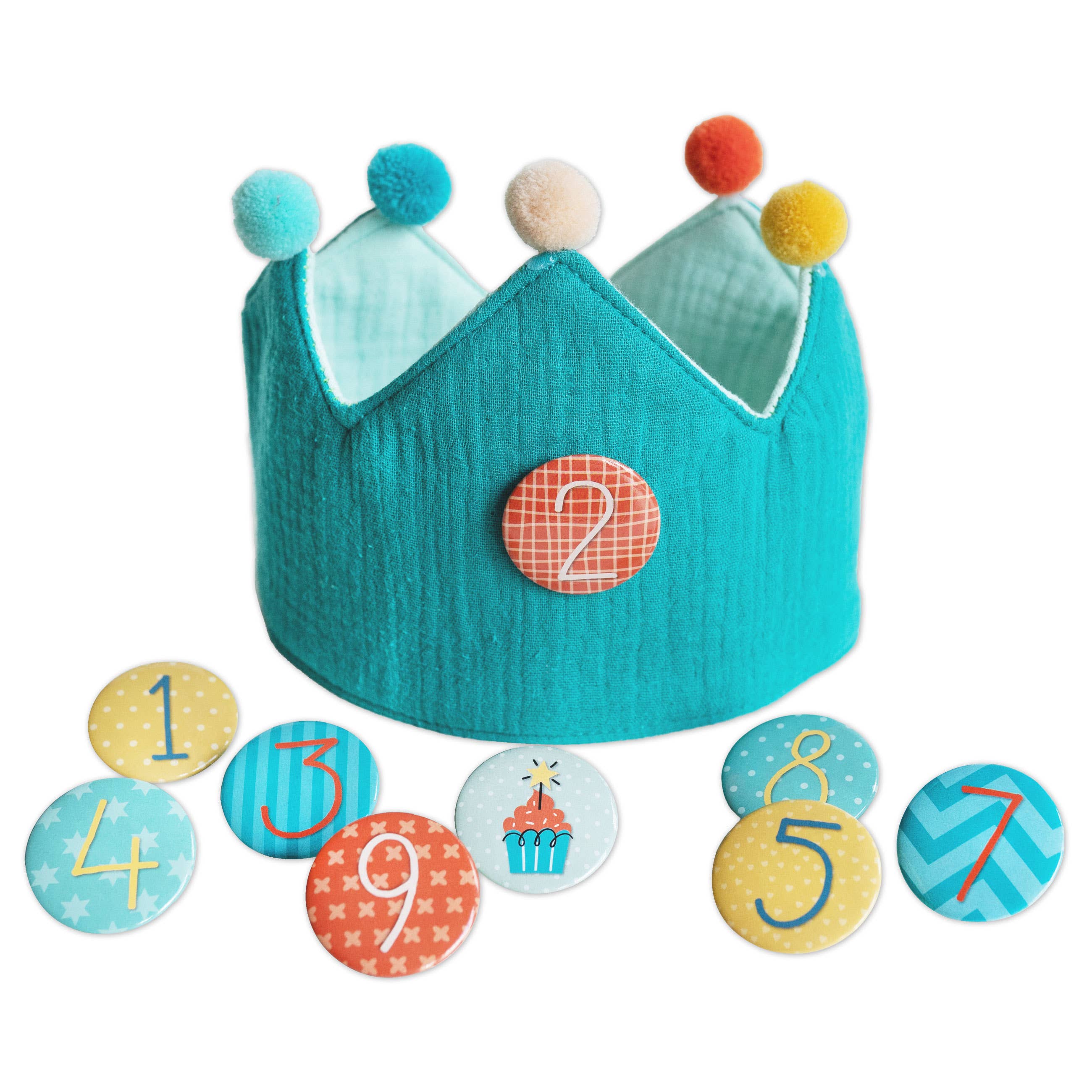 Papierdrachen Corona Compleanno mussola turchese numeri