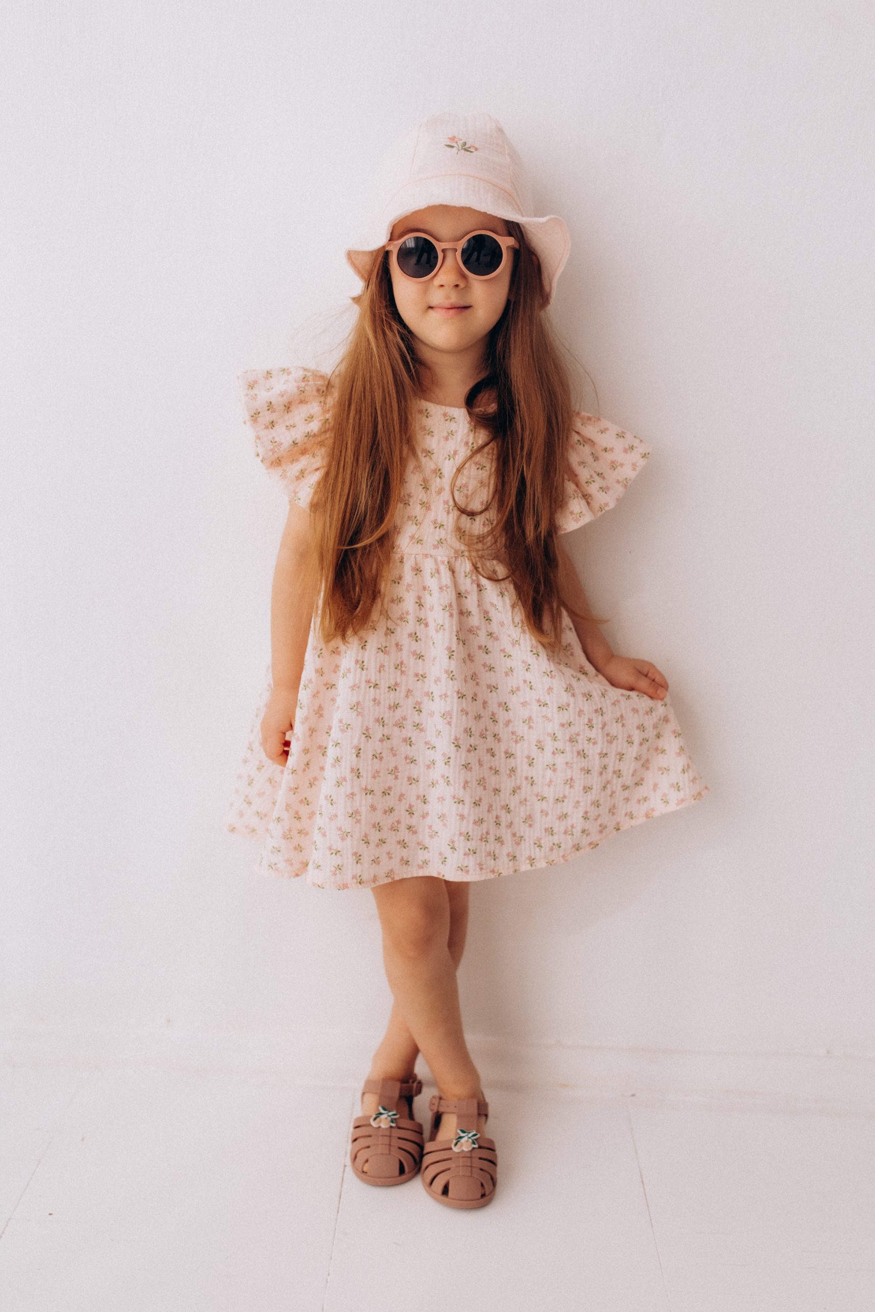 Woolly Organic SS27 Vestito Bambina Mussola Ali Bloom