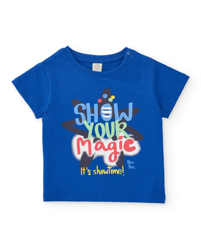 TucTuc Magliette T-shirt bambino blu con scritta