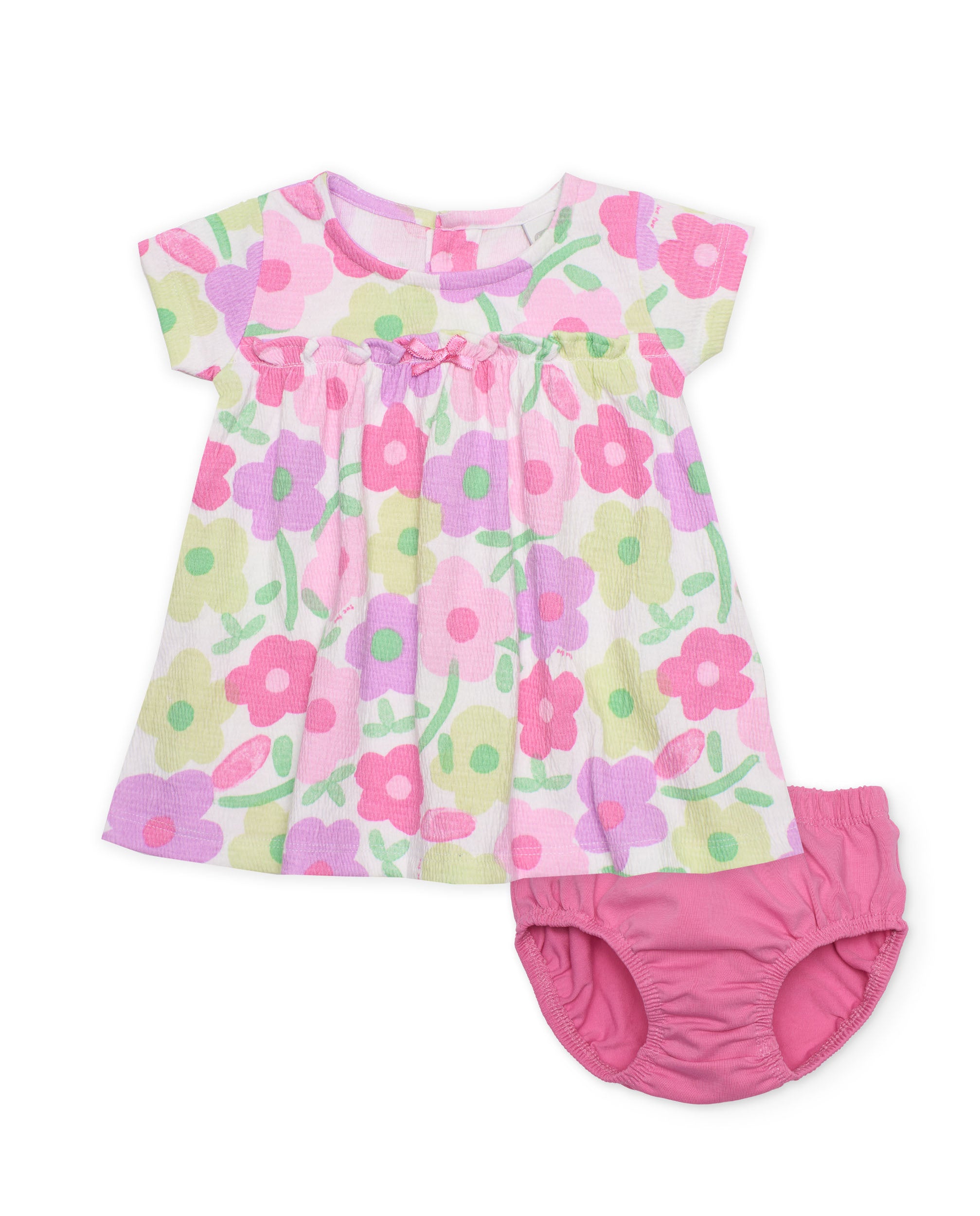 TucTuc Vestiti vestito neonata maglia floreale rosa 0-1 mesi