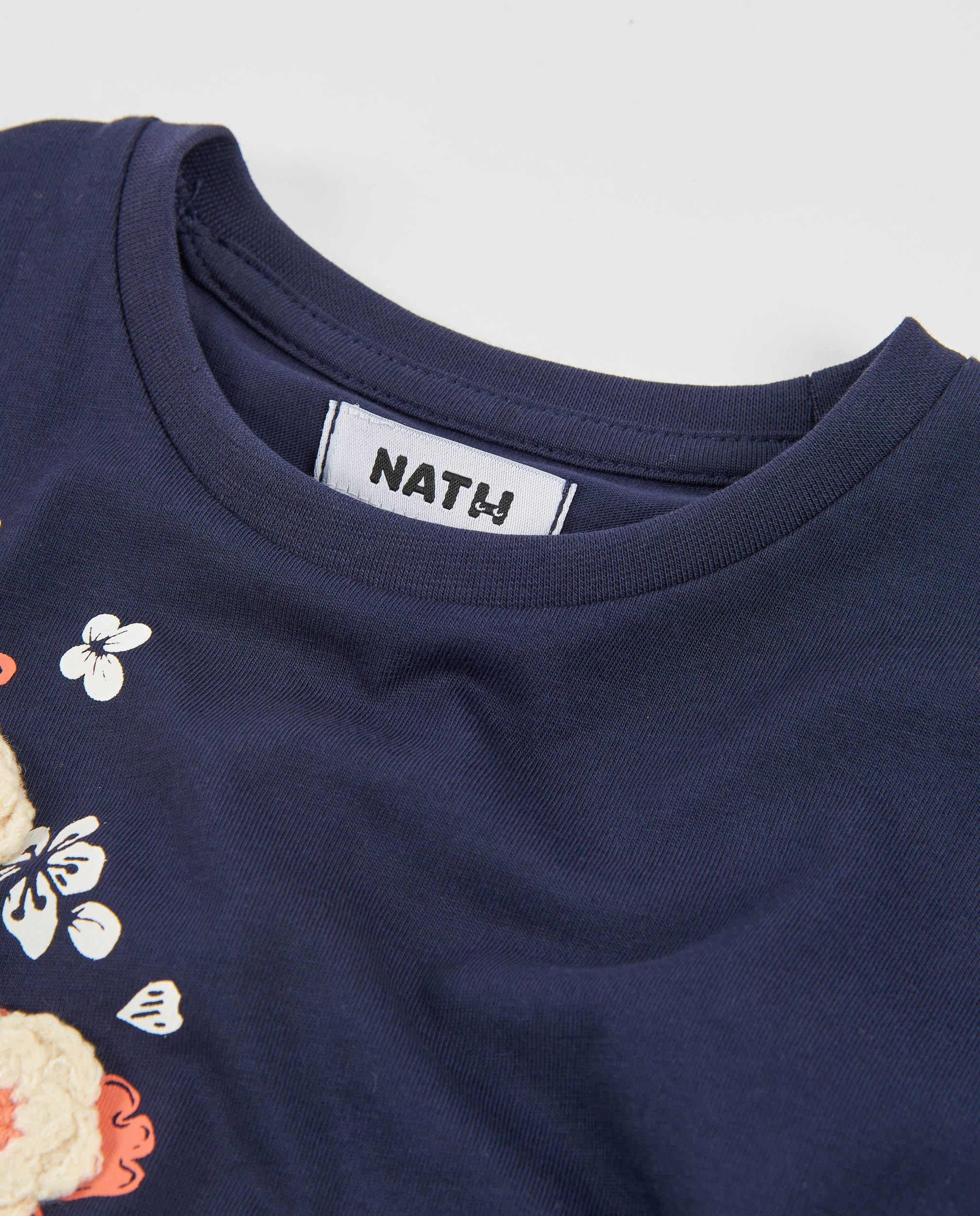 TucTuc Magliette maglia bambina blu navy floreale