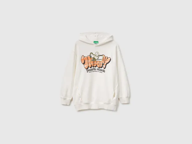 United Colors of Benetton felpa cappuccio Peanuts S cotone