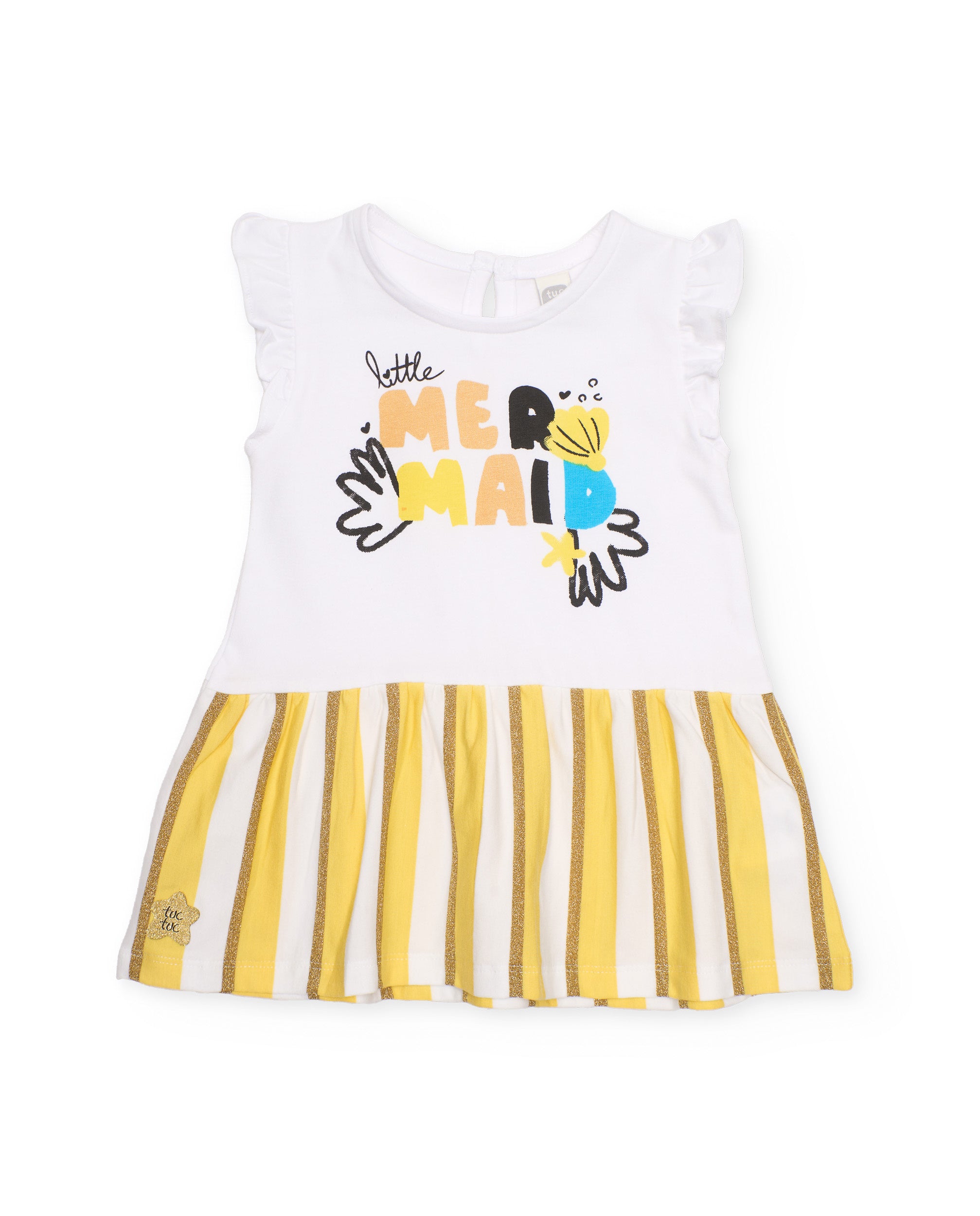 TucTuc Vestiti Vestito Righe Verticali Giallo Neonata