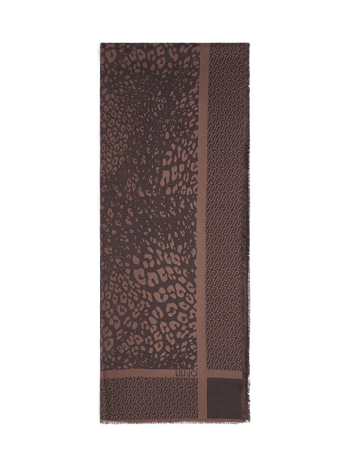 Liu Jo Stola Jacquard Animalier con Logo Nera 200x70 cm