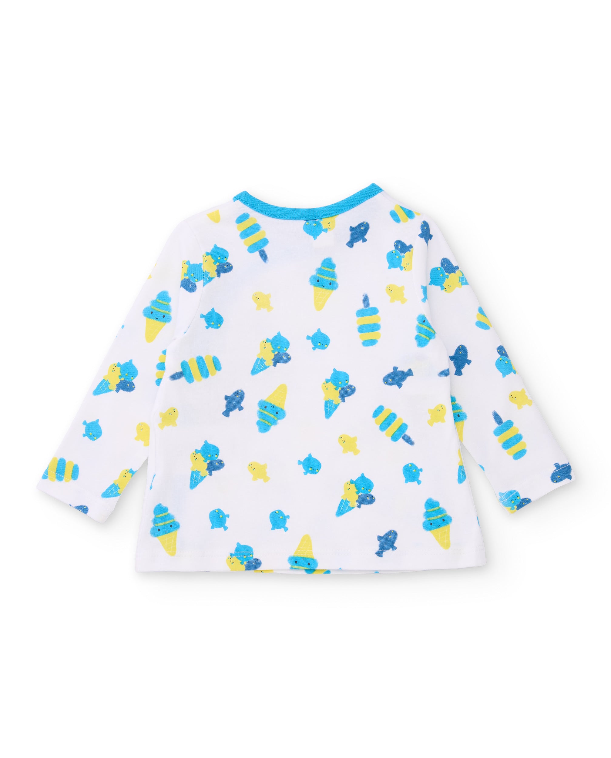 TucTuc Completi completo neonato bianco pesciolini blu