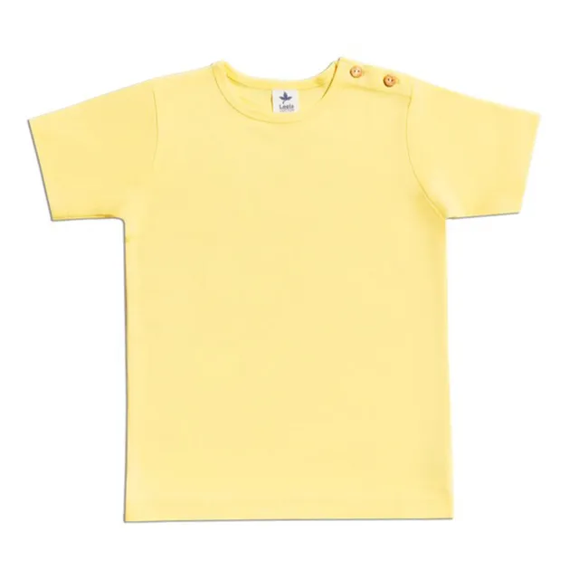 Leela Maglietta Maniche Corte Cotone Gialla Limone 1-2 Anni