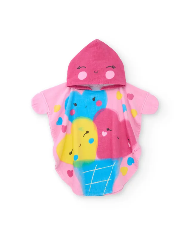 TucTuc Asciugamani Poncho Neonato Rosa con Cappuccio
