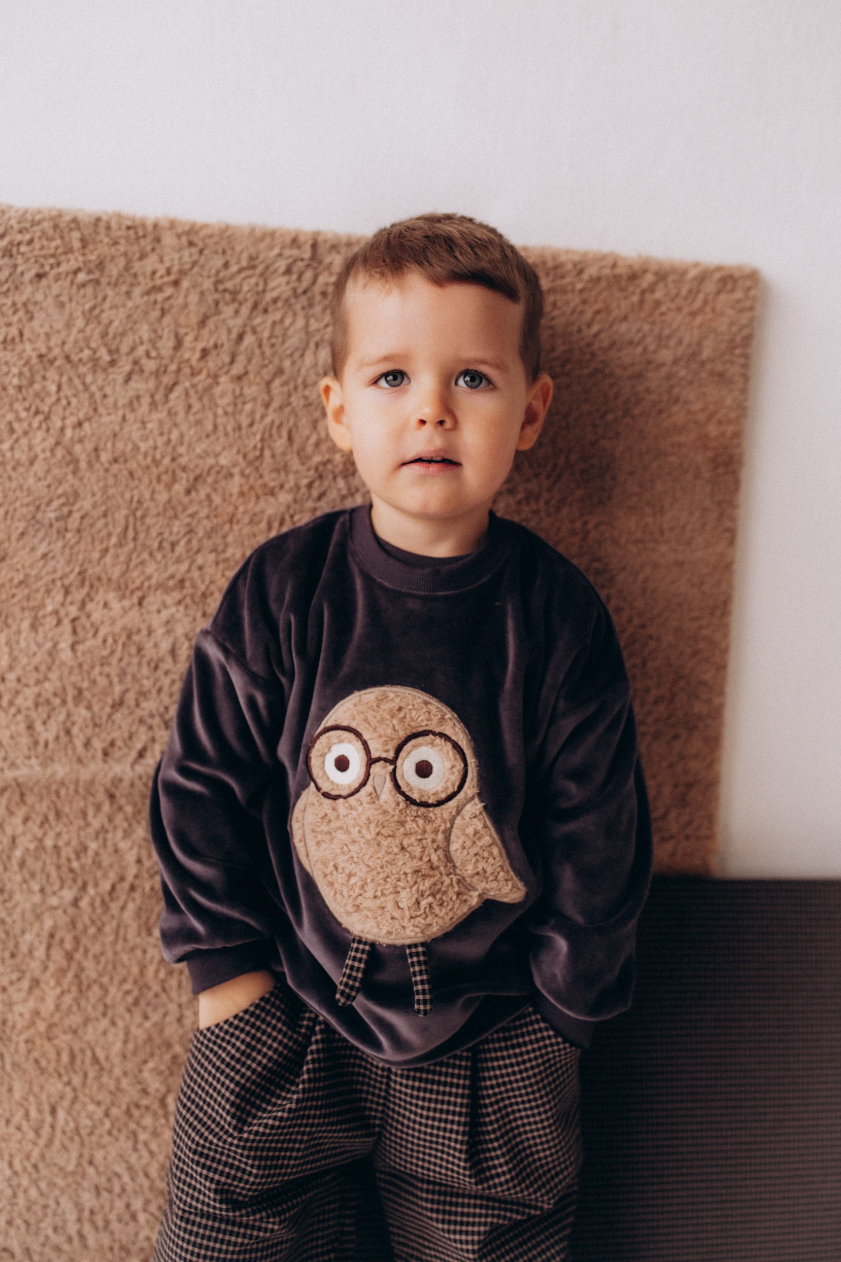 Woolly Organic Kids Trousers pantaloni AW26 cotone Taupe