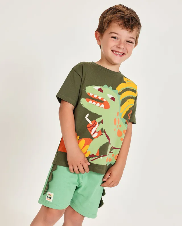 TucTuc Completi Completo Bambino Maglia Verde Dinosauro