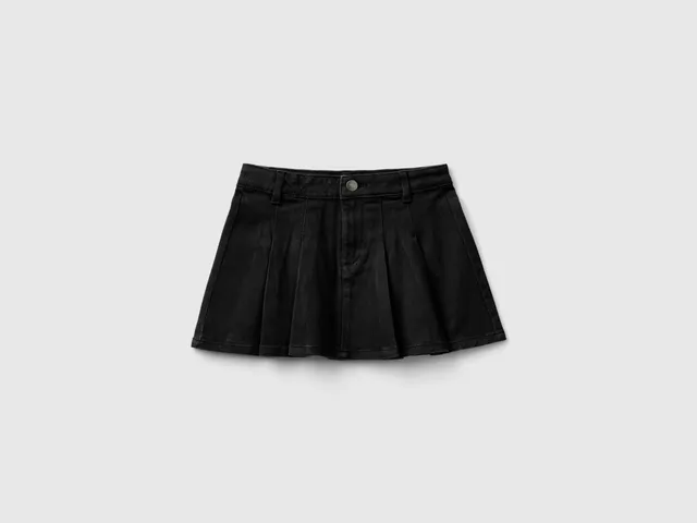Benetton Gonna Plissettata Mini Cotone Elasticizzato Taglia M