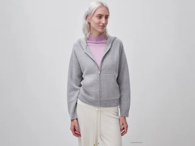 United Colors of Benetton Zip-up hooded jumper felpa taglia XS-XL lana
