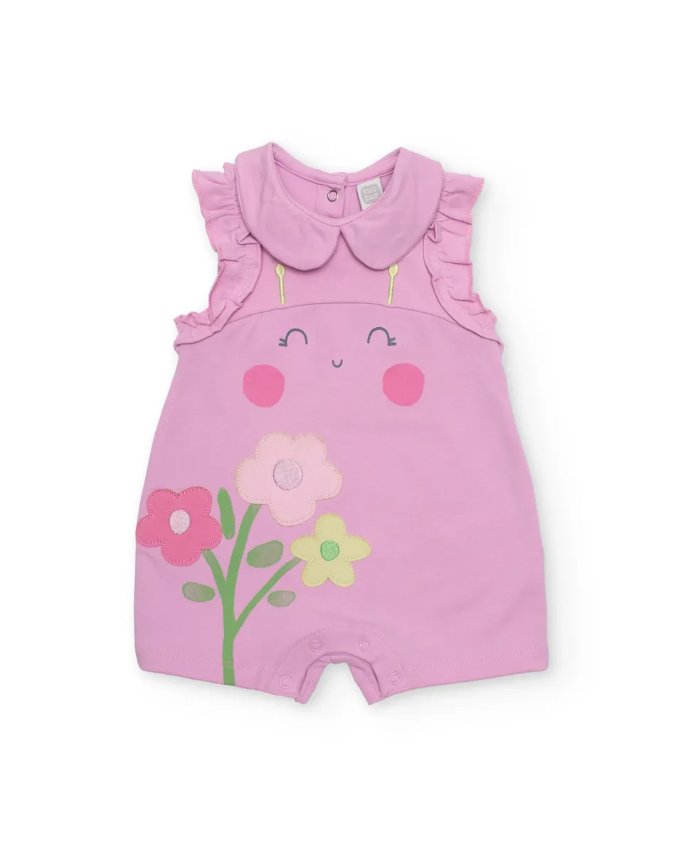 TucTuc Tutine Pagliaccetto Maglia Neonata Rosa Fiori 0-1 Mesi