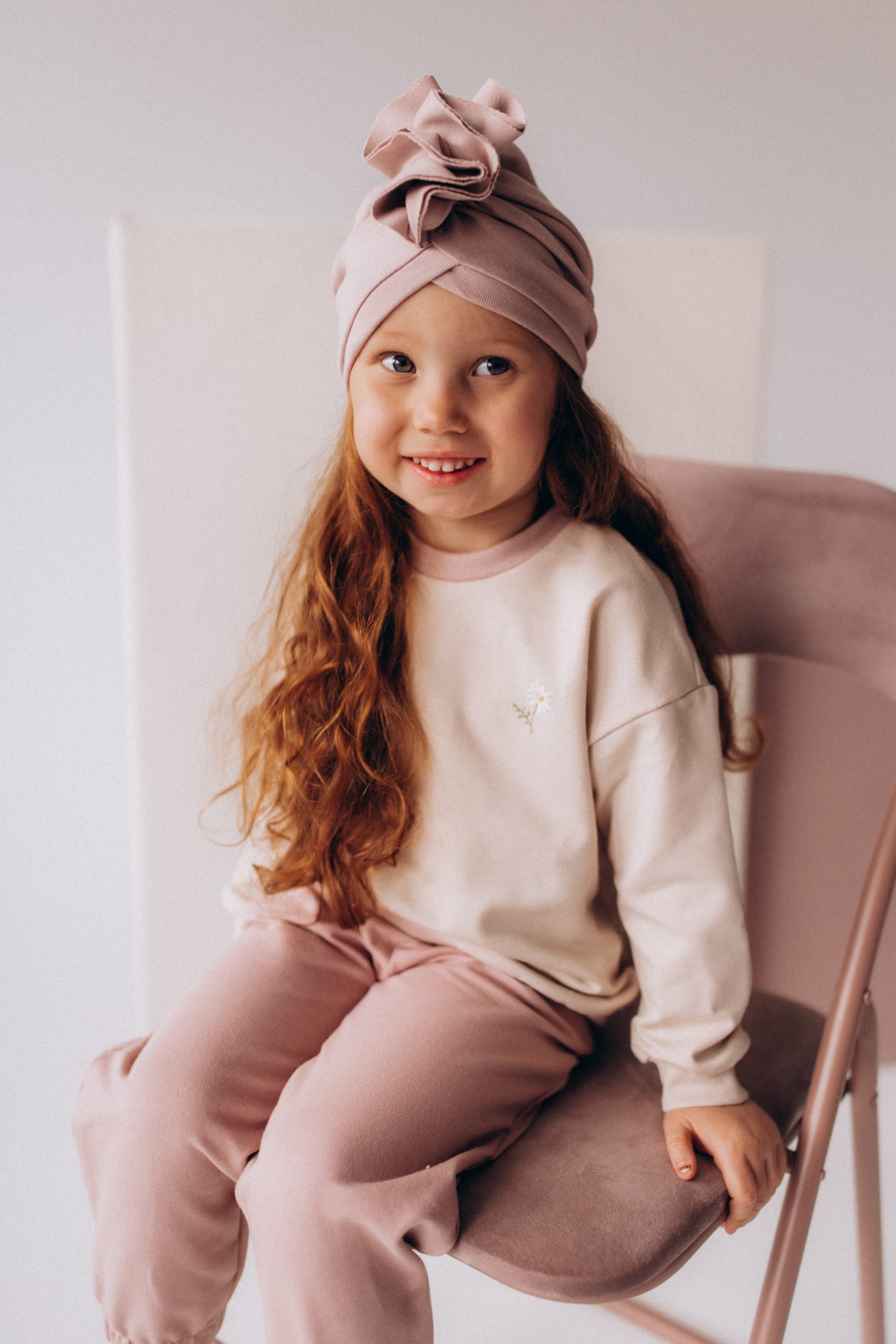 Woolly Organic Ruffle Turban turbante cotone organico bimba