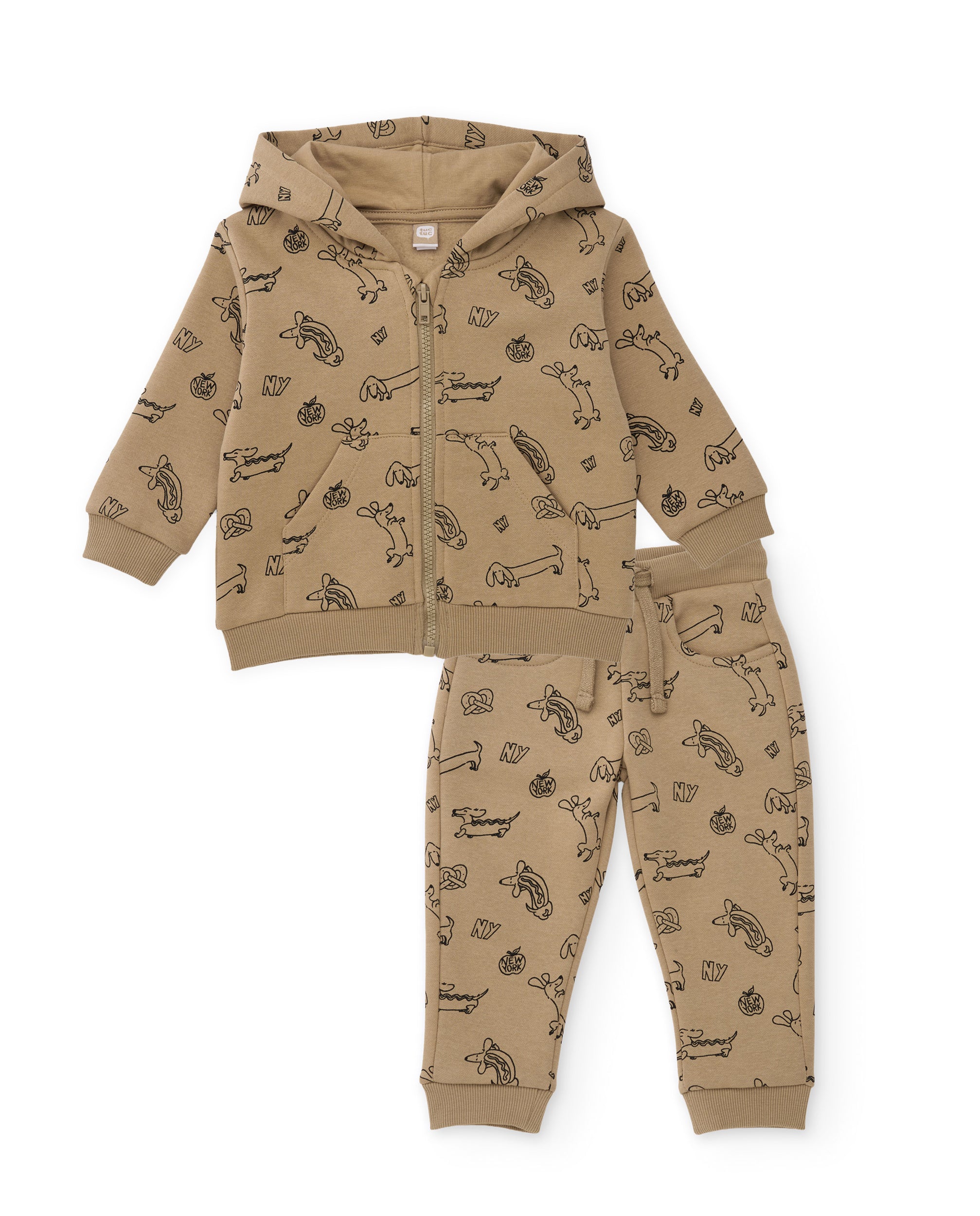 TucTuc Completi tuta bambino felpa cappuccio sabbia