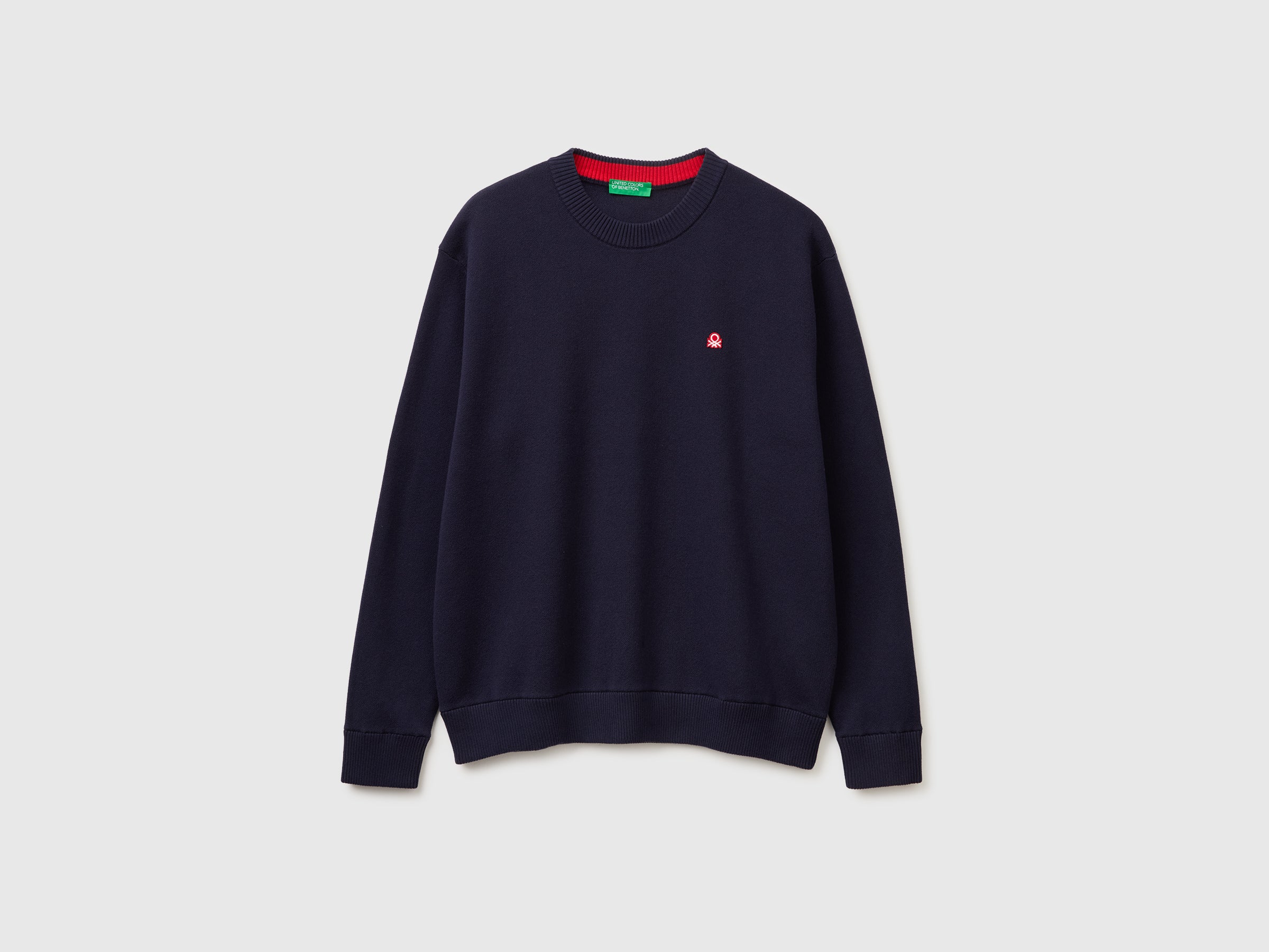 United Colors of Benetton 1UAEU10B6 Maglione Cotone Relaxed Logo