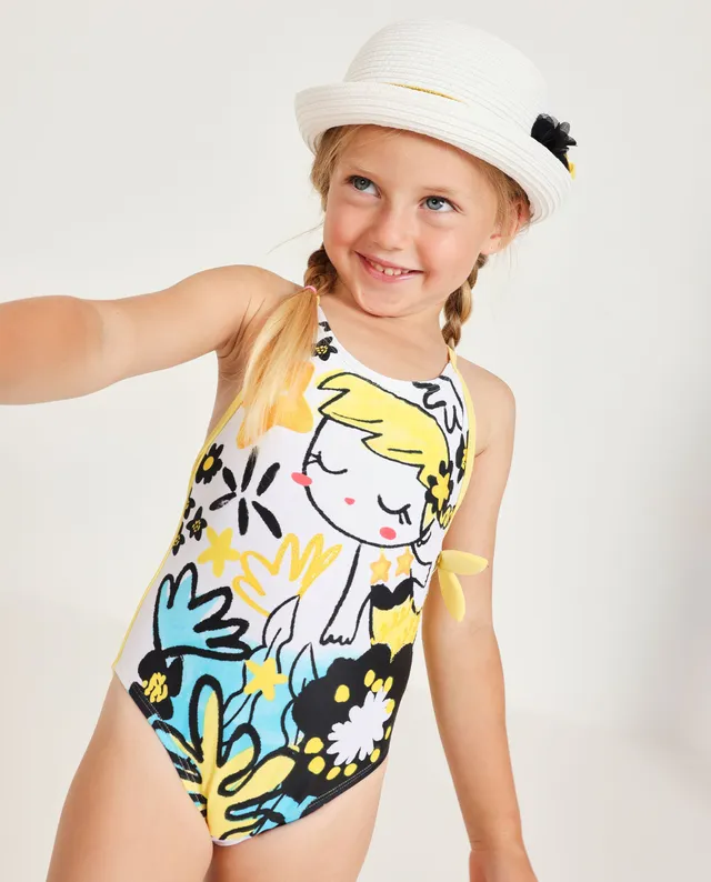 TucTuc Costumi Costume Bambina Giallo Dettaglio Pinna