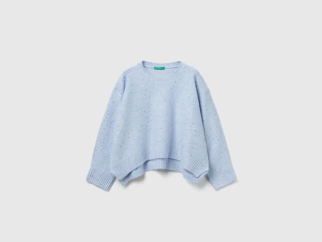 United Colors of Benetton Maglione Lana Lurex Scollo Tondo taglia S