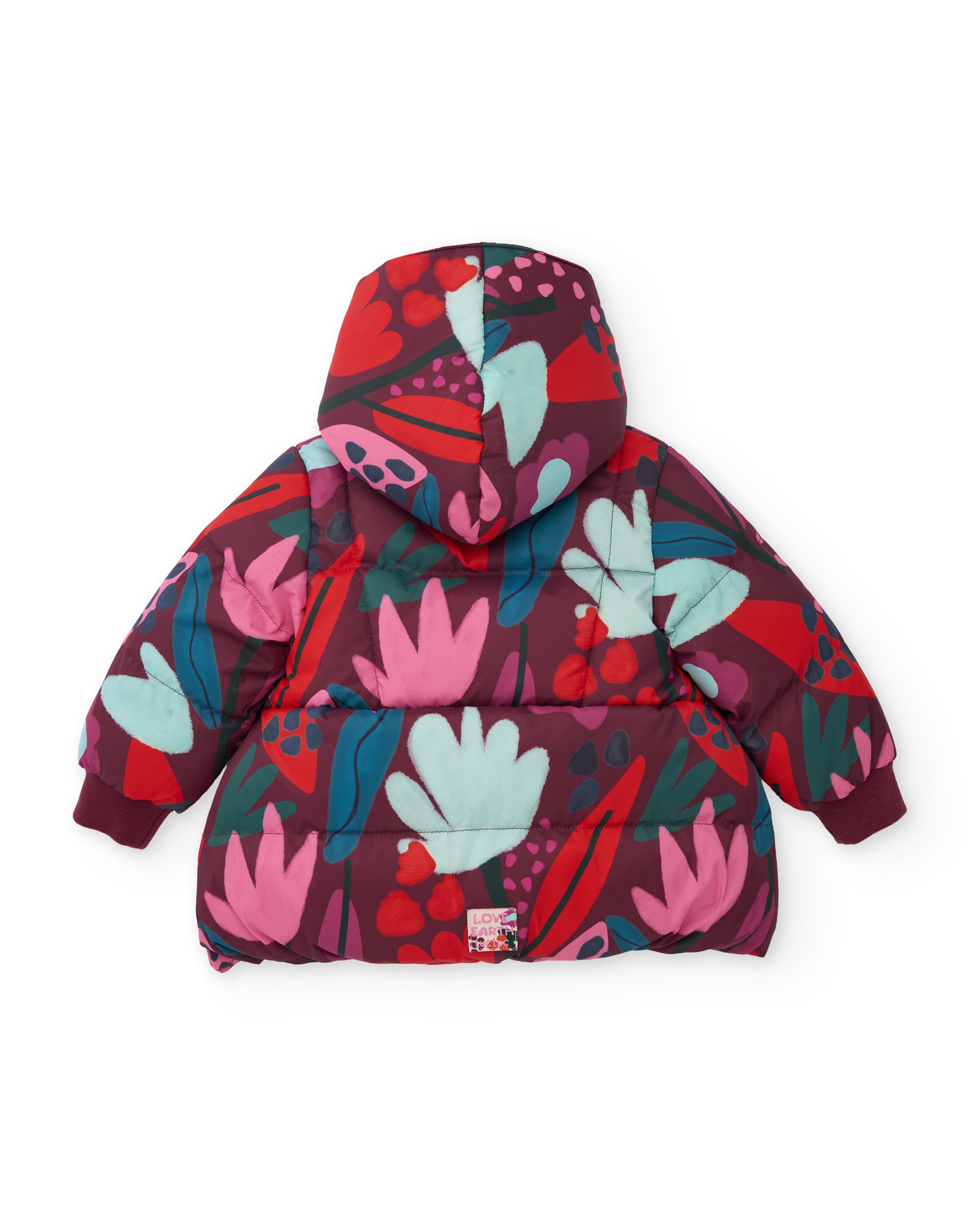 TucTuc Cappotti cappotto imbottito bambina bordeaux floreale