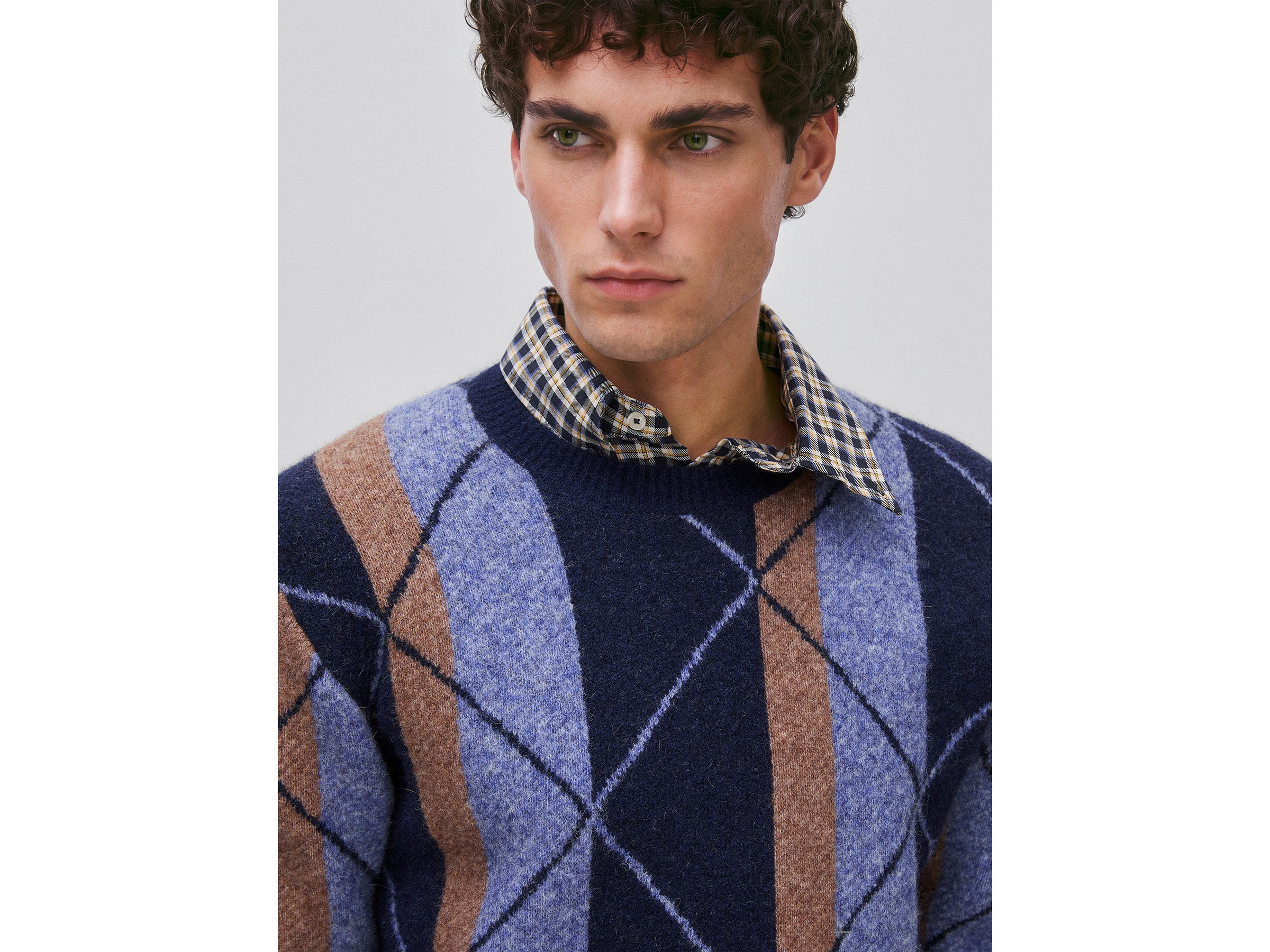 United Colors of Benetton Maglione Lana Alpaca Righe Rombi